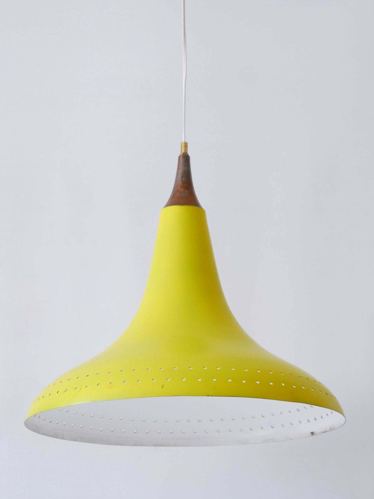 Lighting Elegant Mid Century Modern Perforated Aluminium Pendant Lamp Austria 1960s photo