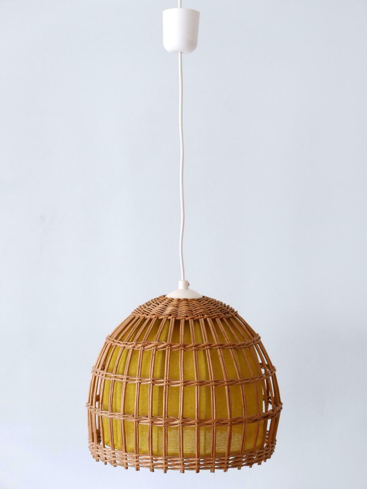 2000.0 Mid Century Modern Rattan Pendant Lamp Or Hanging Light Germany 1960s photo