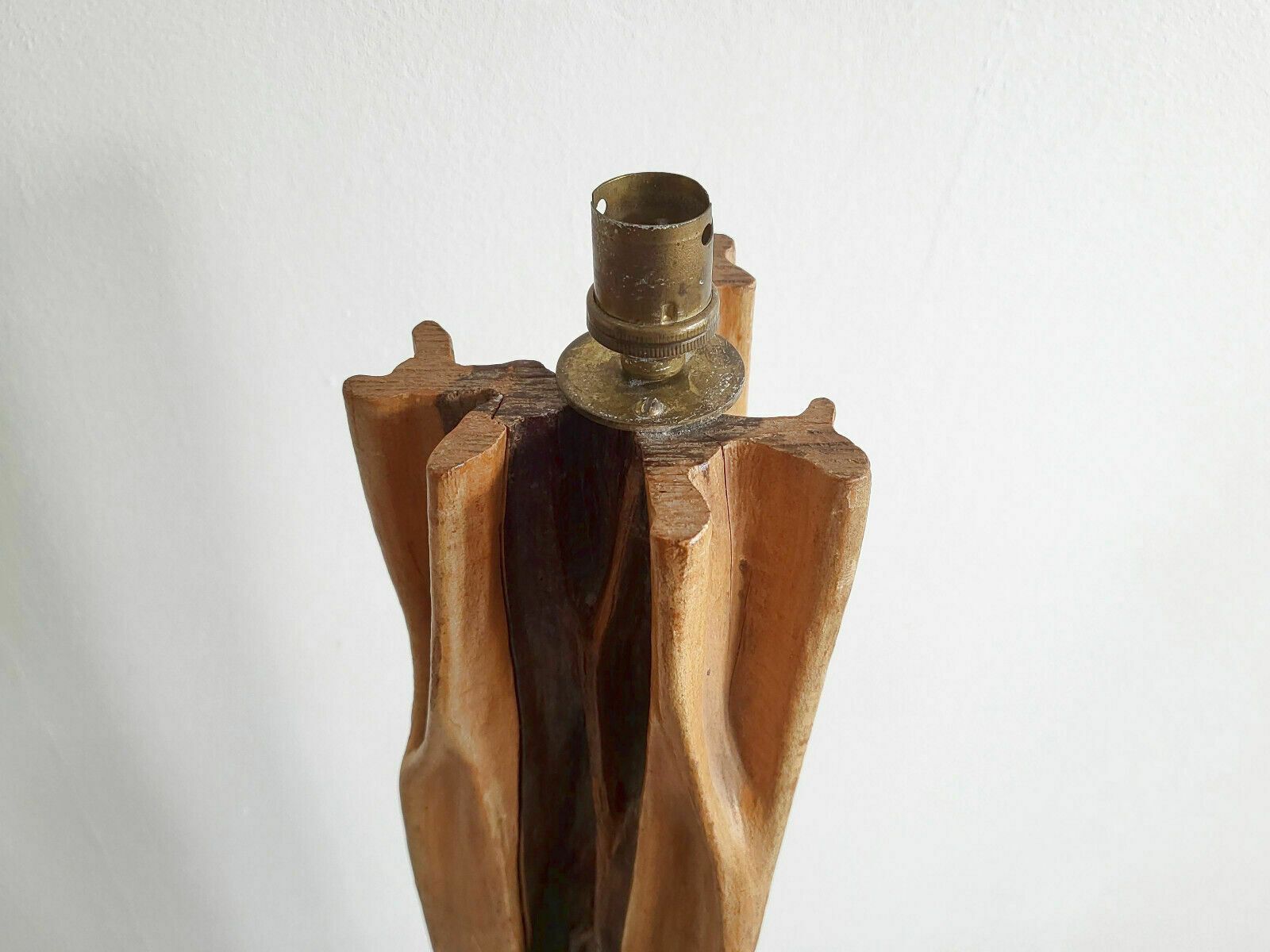 Vintage Floor Lamp 1950 Organic Plant Sculpture Driftwood & Mahogany 50s photo furniture