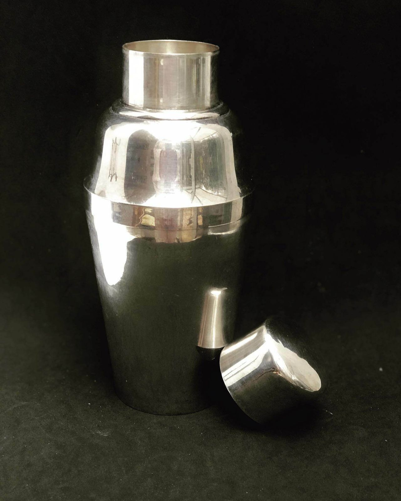 Art Deco Cocktail Shaker With Ice Crusher Silver Plated Bar Cart Decor Mixology Tools Gift For Him Christmas Gift Barware Accessories Bar