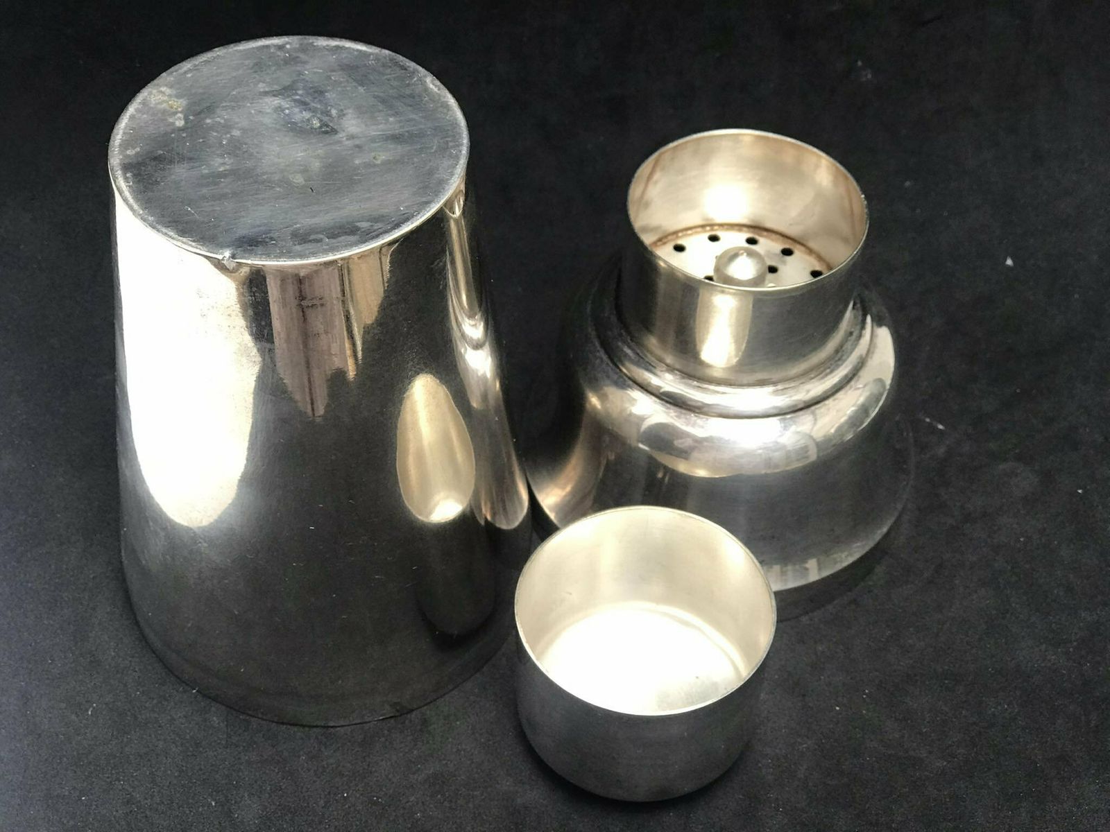 Art Deco Cocktail Shaker With Ice Crusher Silver Plated Bar Cart Decor Mixology Tools Gift For Him Christmas Gift Barware Accessories Bar photo Home Decor
