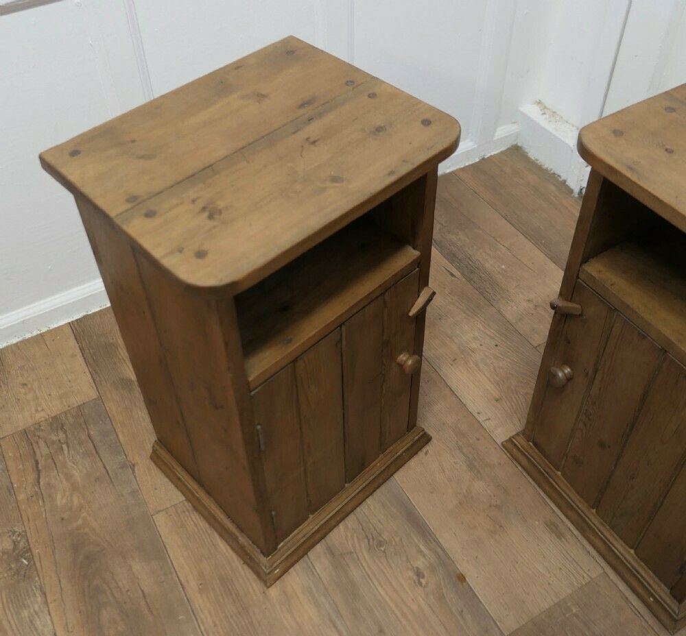 A Pair Of Rustic Pine Bedside Cupboards, Night Tables photo 714.0