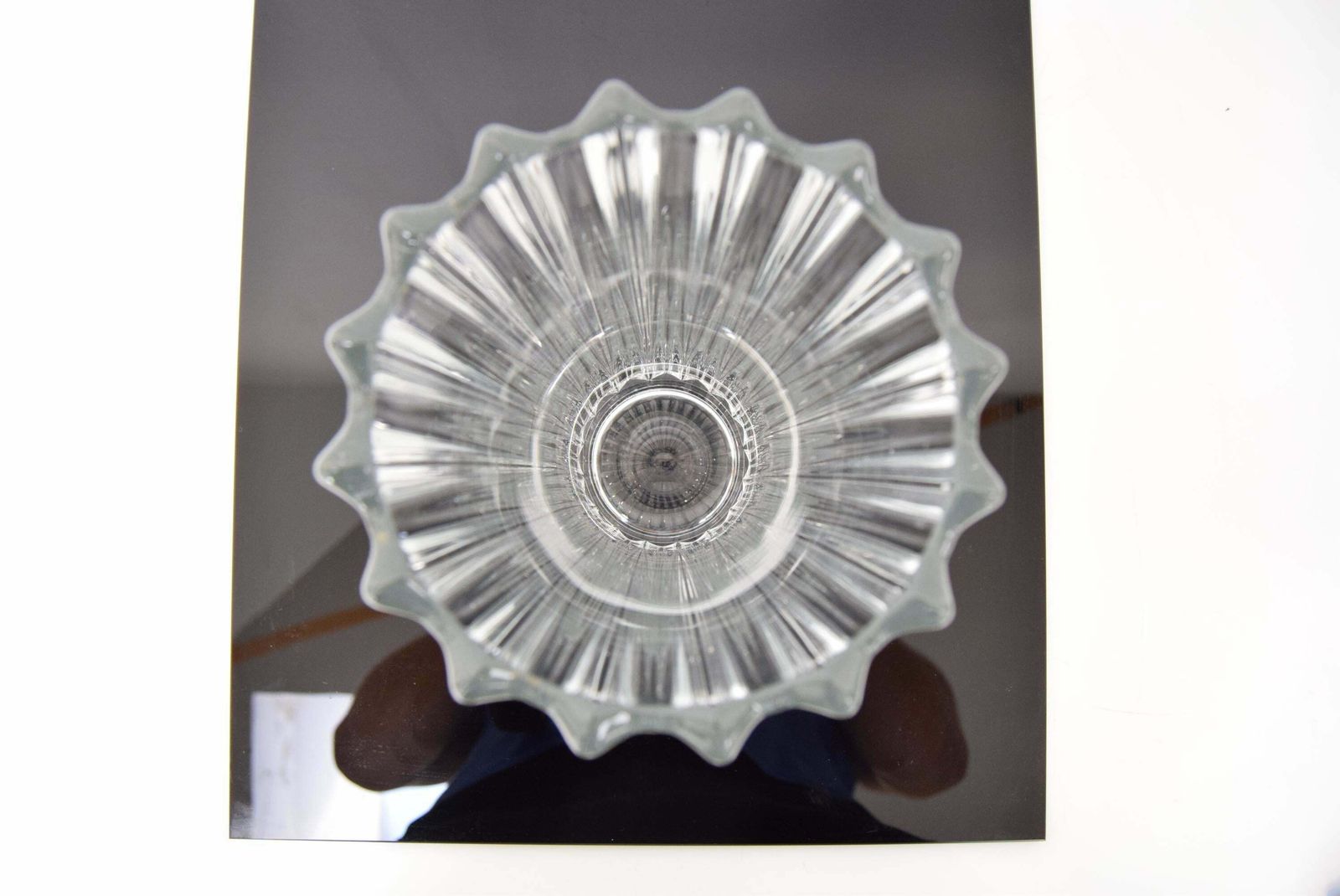 photo furniture Art Crystal glazen vaas, Crystalex Novy Bor, jaren 1970.