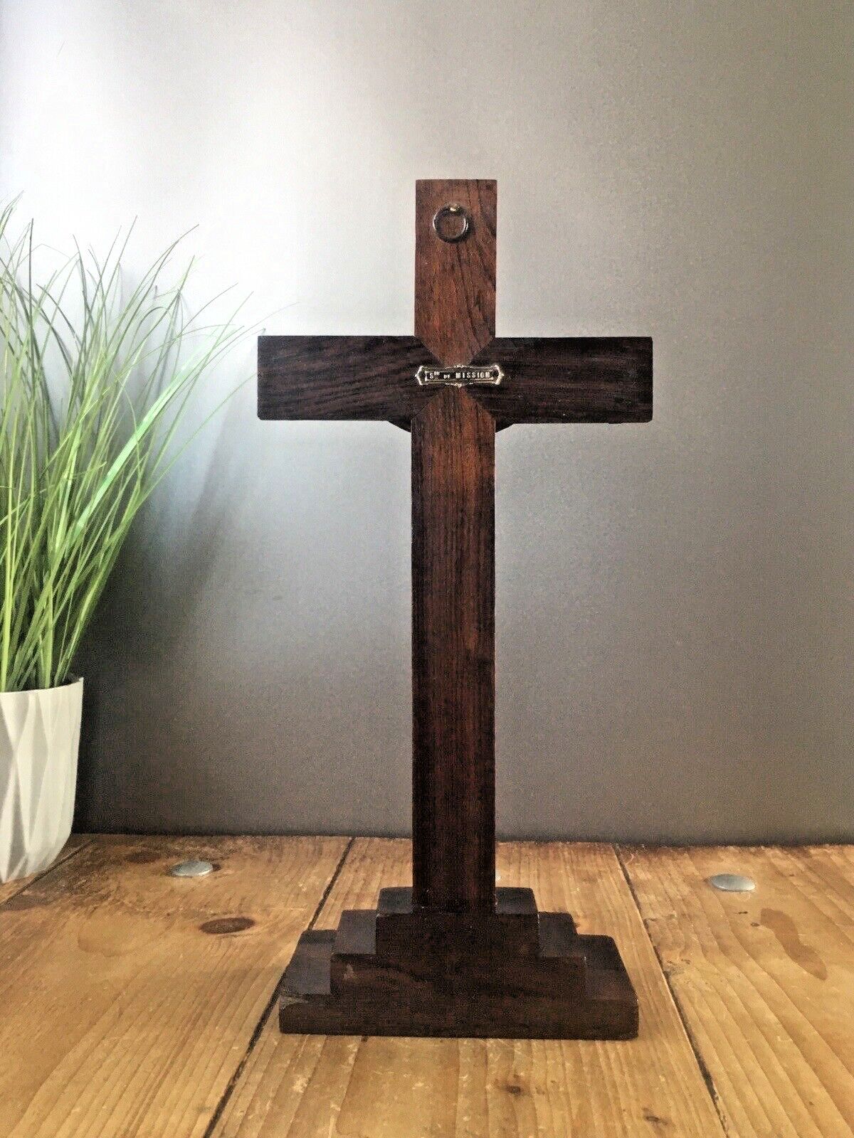 photo furniture Antique French Art Deco Ecclesiastical Wooden Altar Crucifix Church Cross Jesus
