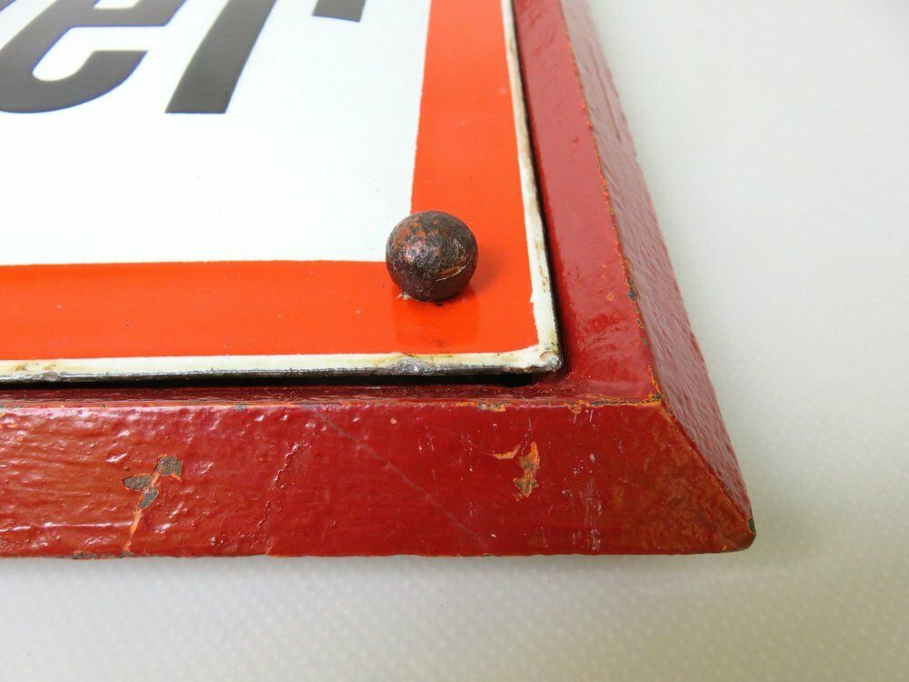 photo vinterior Art Nouveau Fire Alarm Sign In Enameled Cast Iron From Bürvenich, Cologne, Germany, 1890s