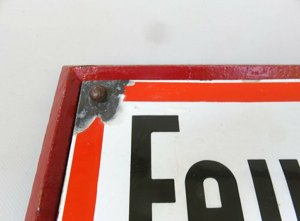 photo vintage Art Nouveau Fire Alarm Sign In Enameled Cast Iron From Bürvenich, Cologne, Germany, 1890s