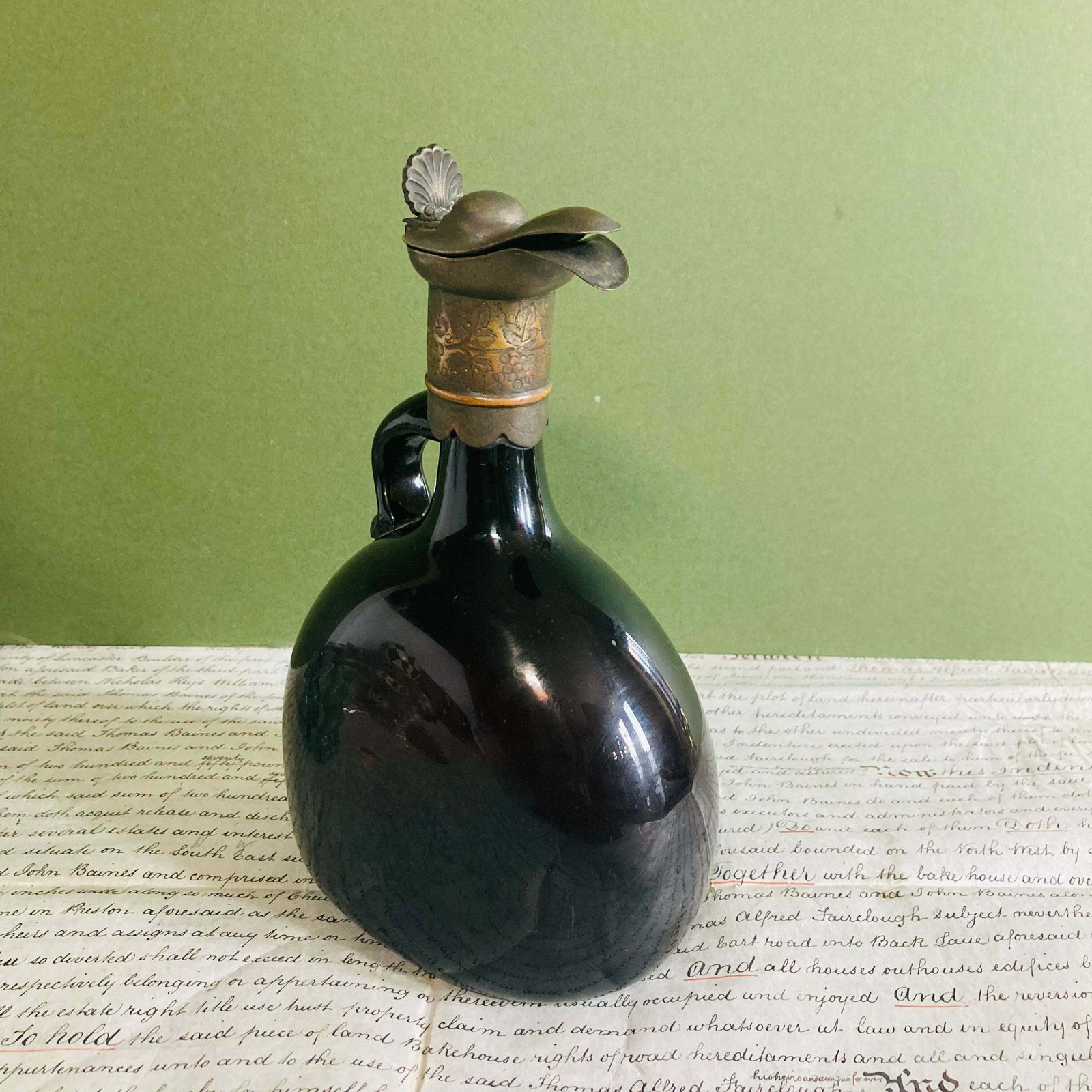 Antique Glass Flagon Decanter Bottle