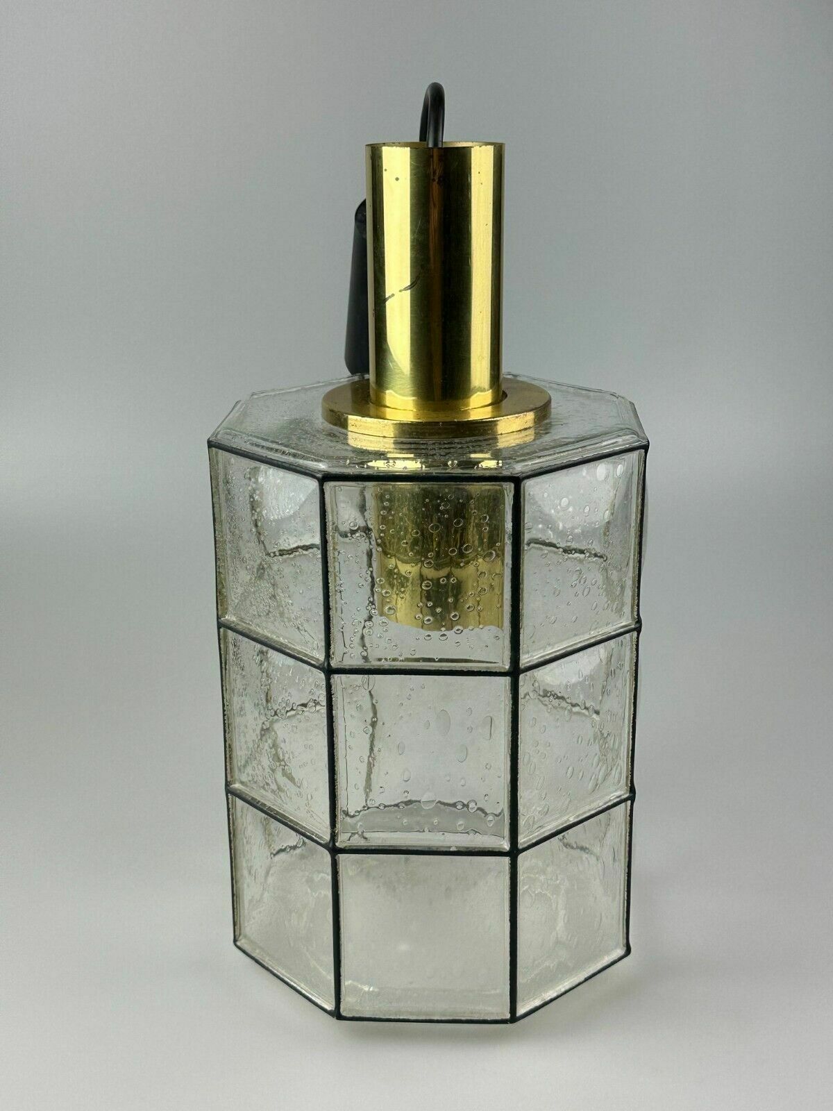 photo buy 60s 70s Ceiling Lamp Glashütte Limburg Germany Glass & Brass Space Age