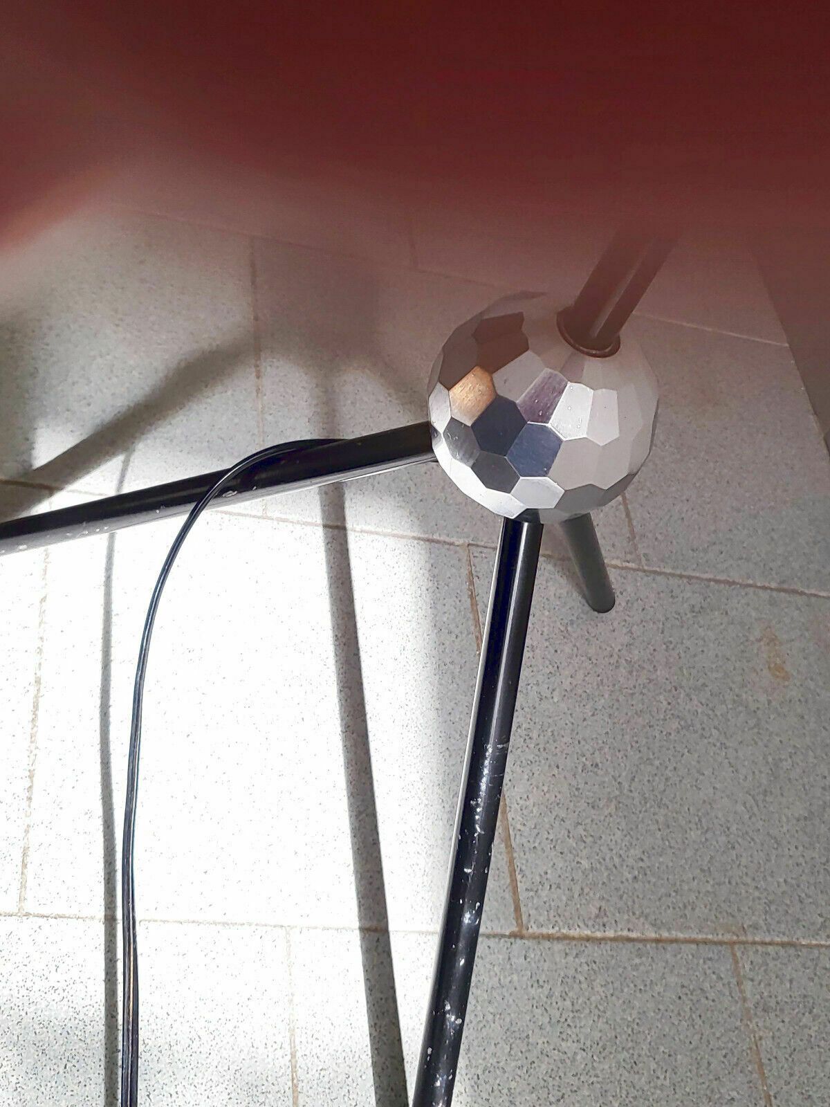 photo furniture Vintage Floor Lamp 1960 Disco Ball Silver & Black Metal 60s Retro