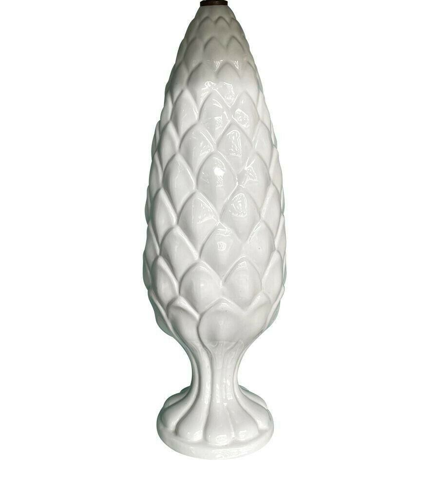 Lighting A Pair Of Large Italian 1970s Ceramic Pineapple Lamps With New Bespoke Shades photo
