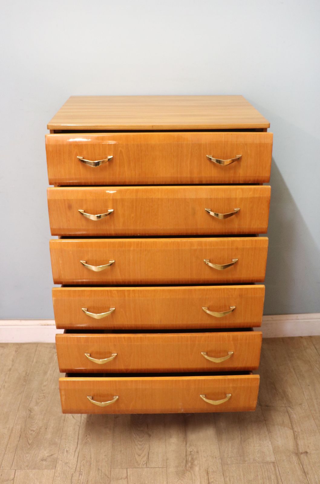 A Superb Teak Veneered Chest Of Drawers By Meredew. photo furniture