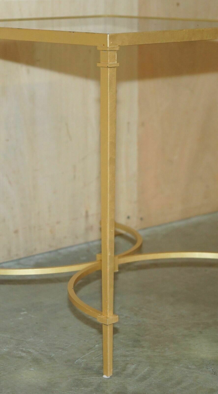 photo furniture Pair Of Vintage Brass And Italian Marble Side Tables With Ornately Casts Bases