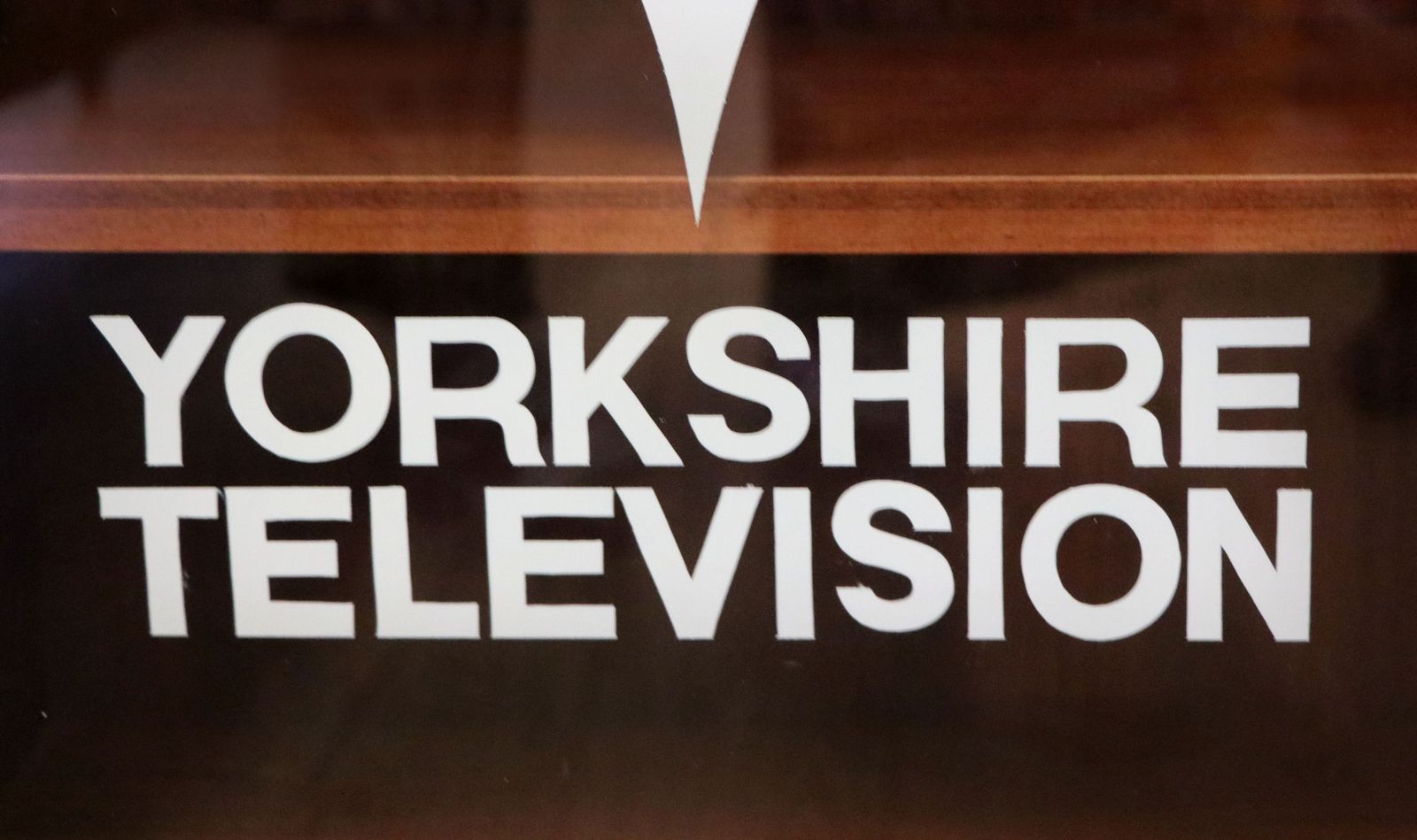 This Lovely Retro Teak Finish Display Cabinet Later Sign Written For Yorkshire Television. photo buy