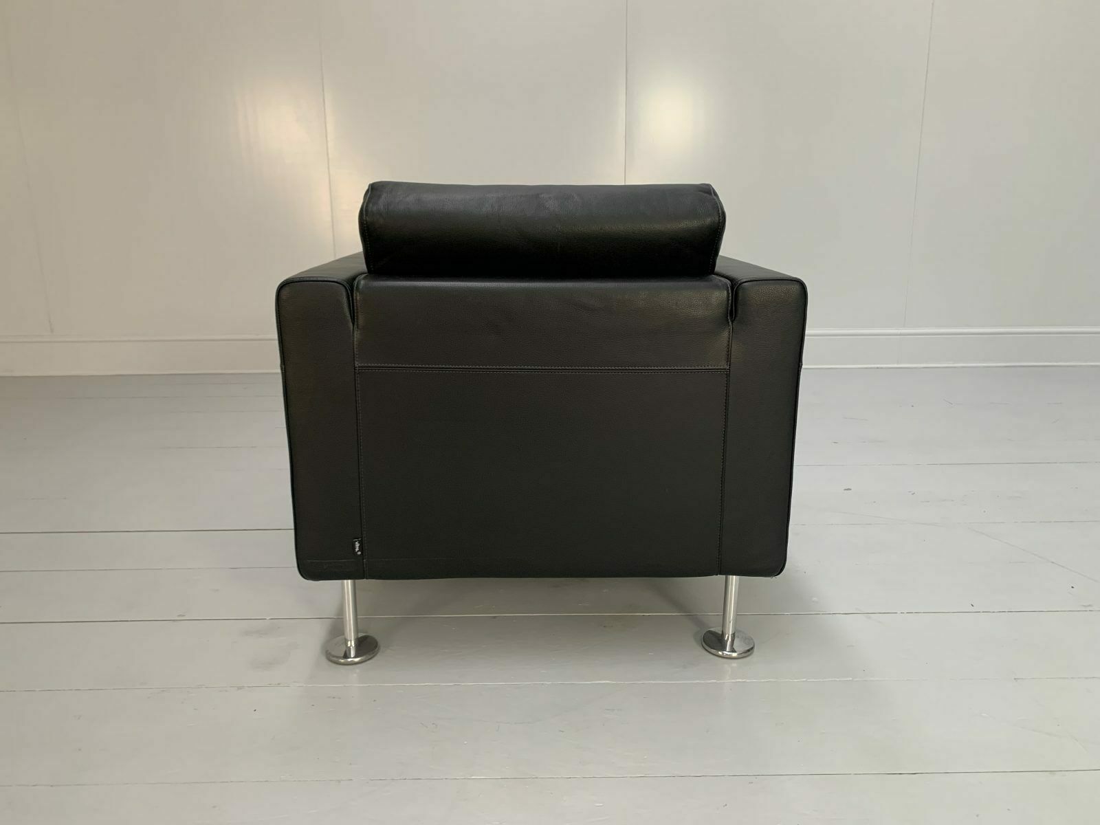 Vitra “Park” Armchair – In Jet Black Leather photo for sale