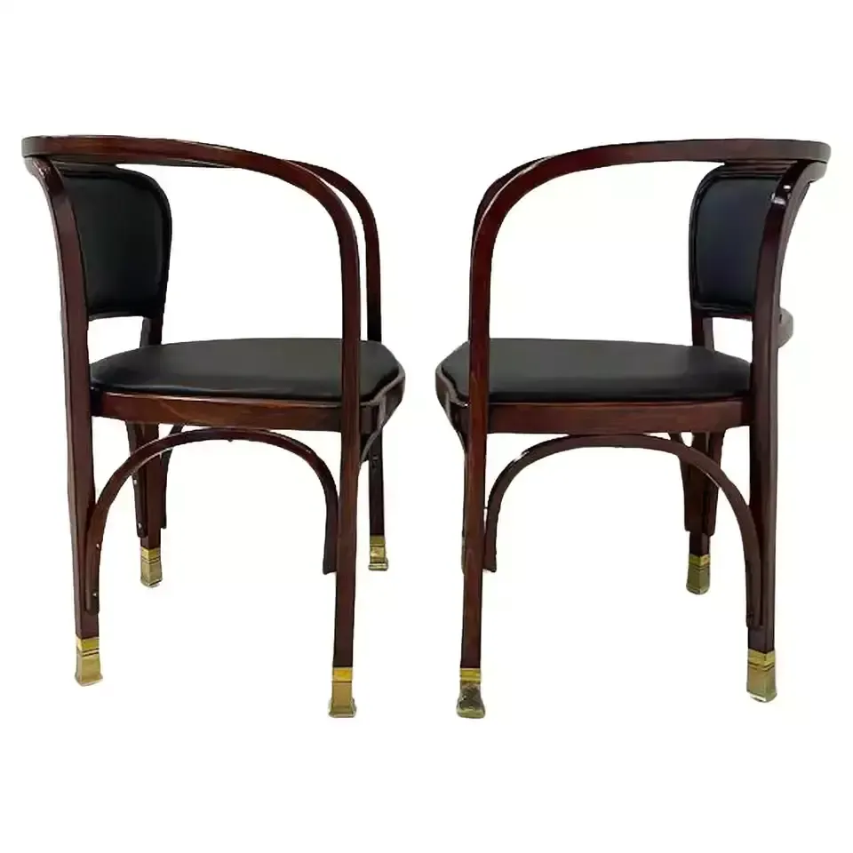 Pair Of N° 715 Gustav Siegel Armchairs For Kohn, Austria, 1900s