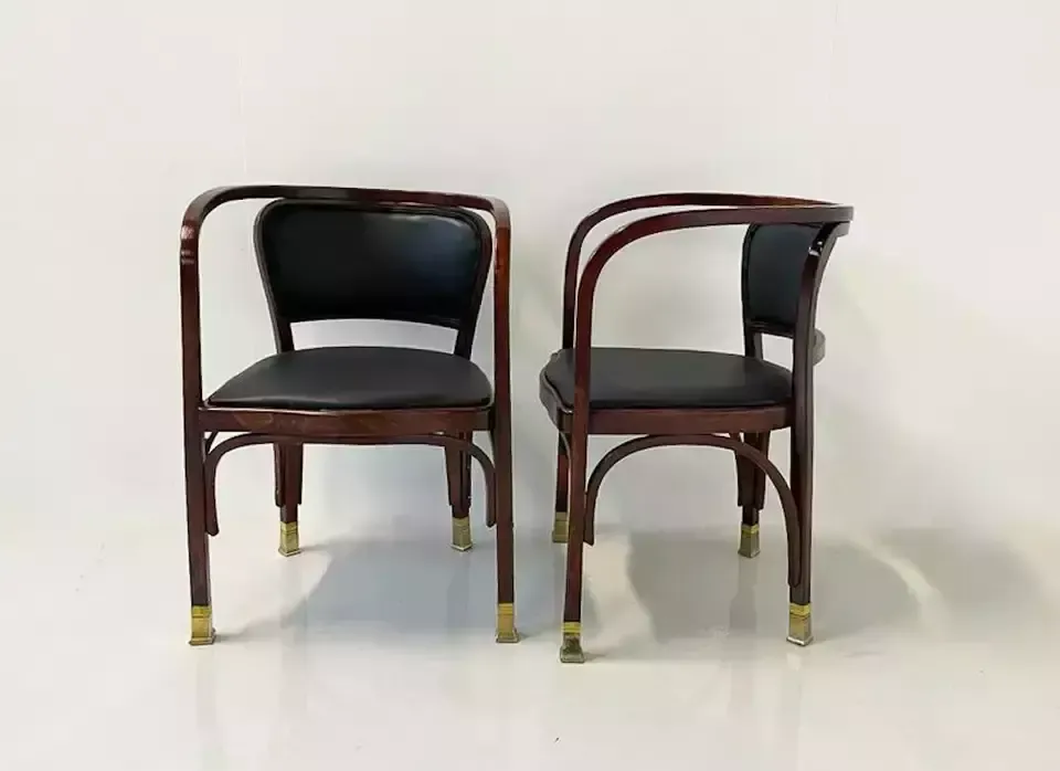 Pair Of N° 715 Gustav Siegel Armchairs For Kohn, Austria, 1900s photo 1660.0