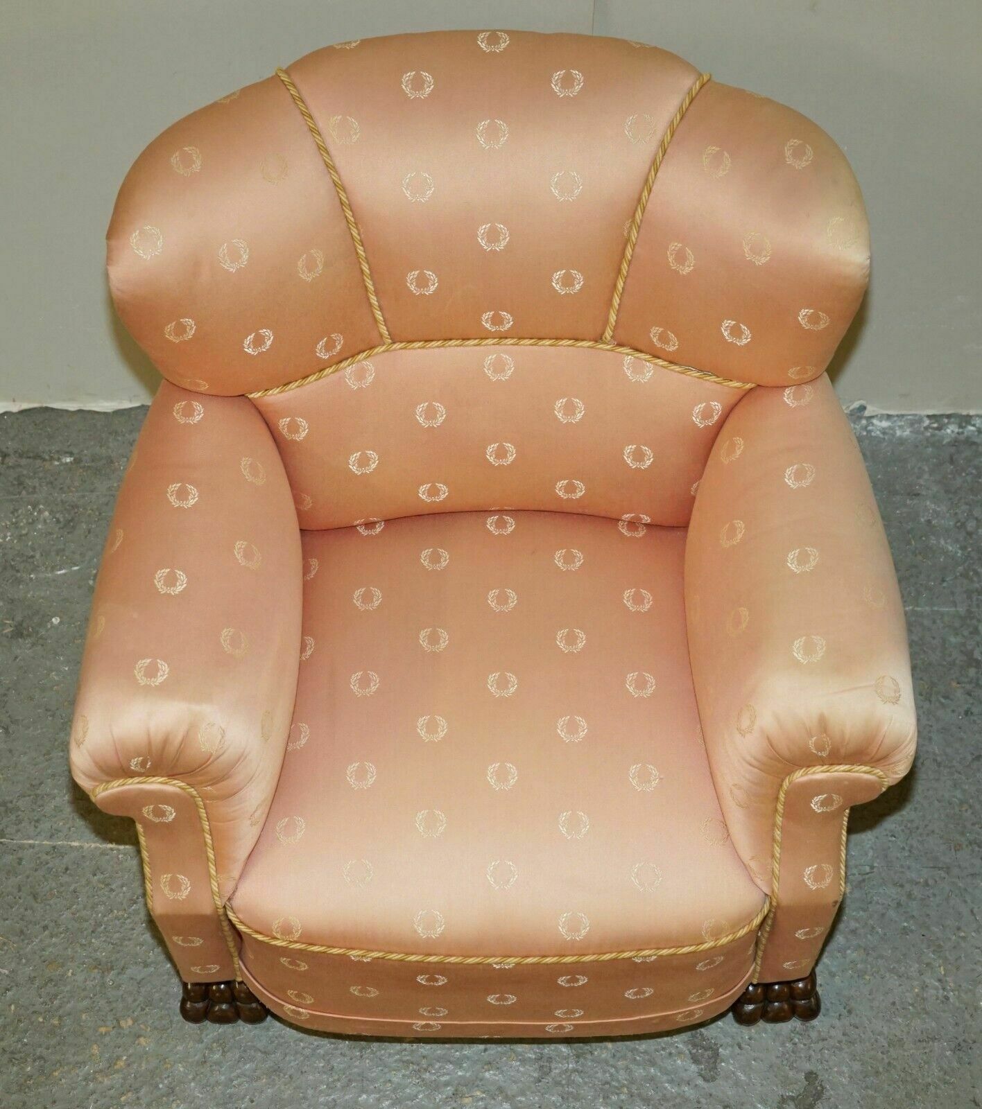 Furniture Pair Of Antique Art Deco Circa 1920 Lions Hairy Paw Carved French Club Armchairs photo