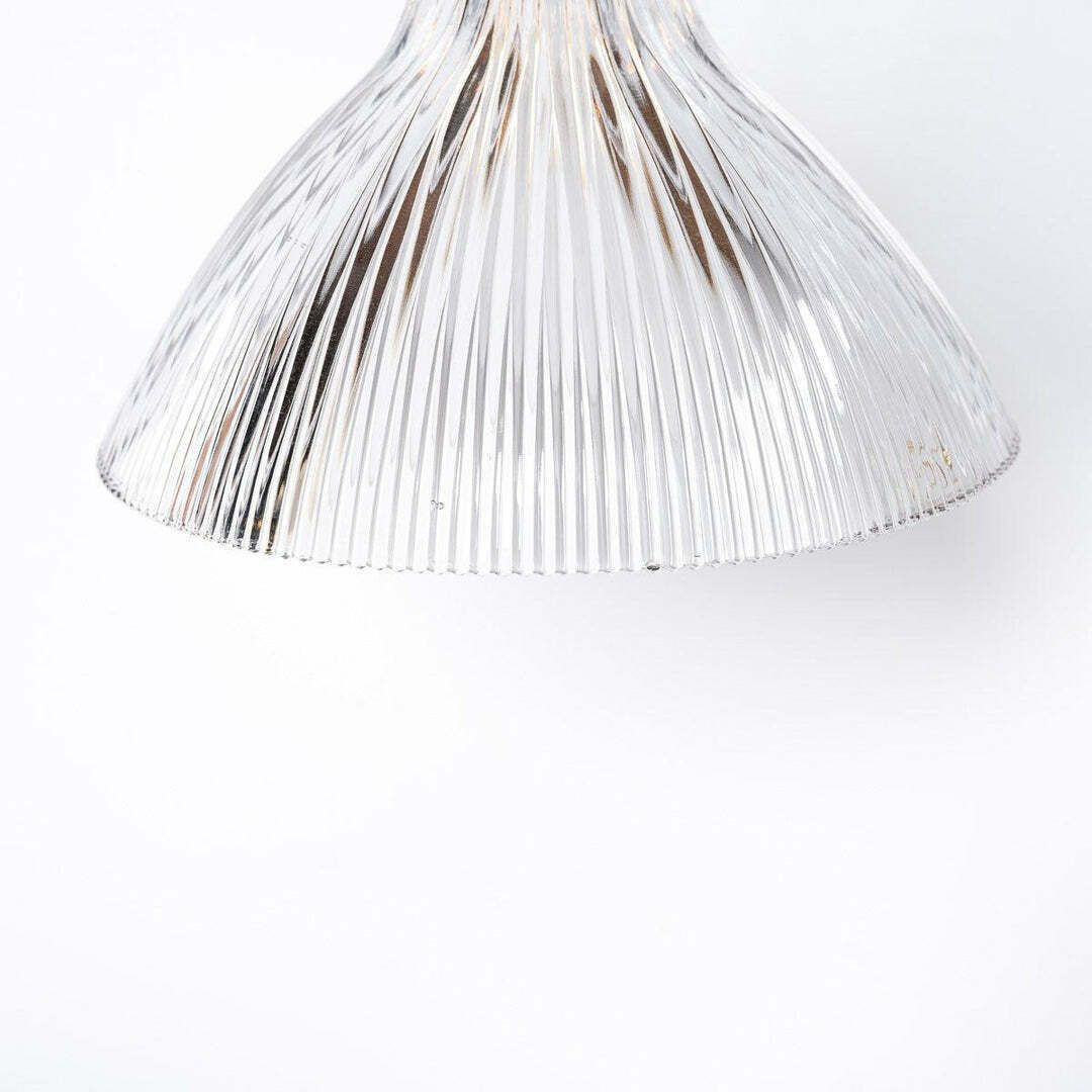 photo vinterior Antique Holophane Angled Prismatic Glass Wall Lights On Polished Brass Brackets