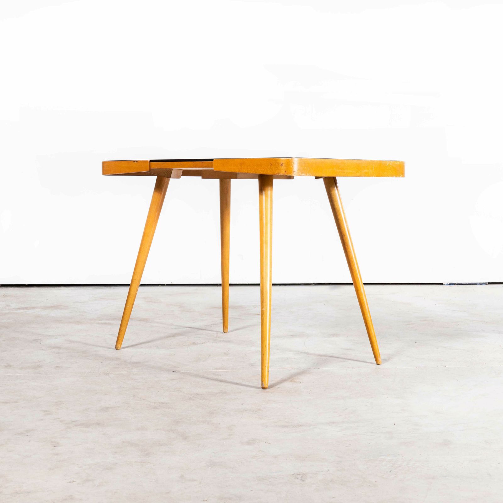 1950’s Czech Side Occasional Table By Jiri Jiroutek – Black Opaxit Glass photo Furniture