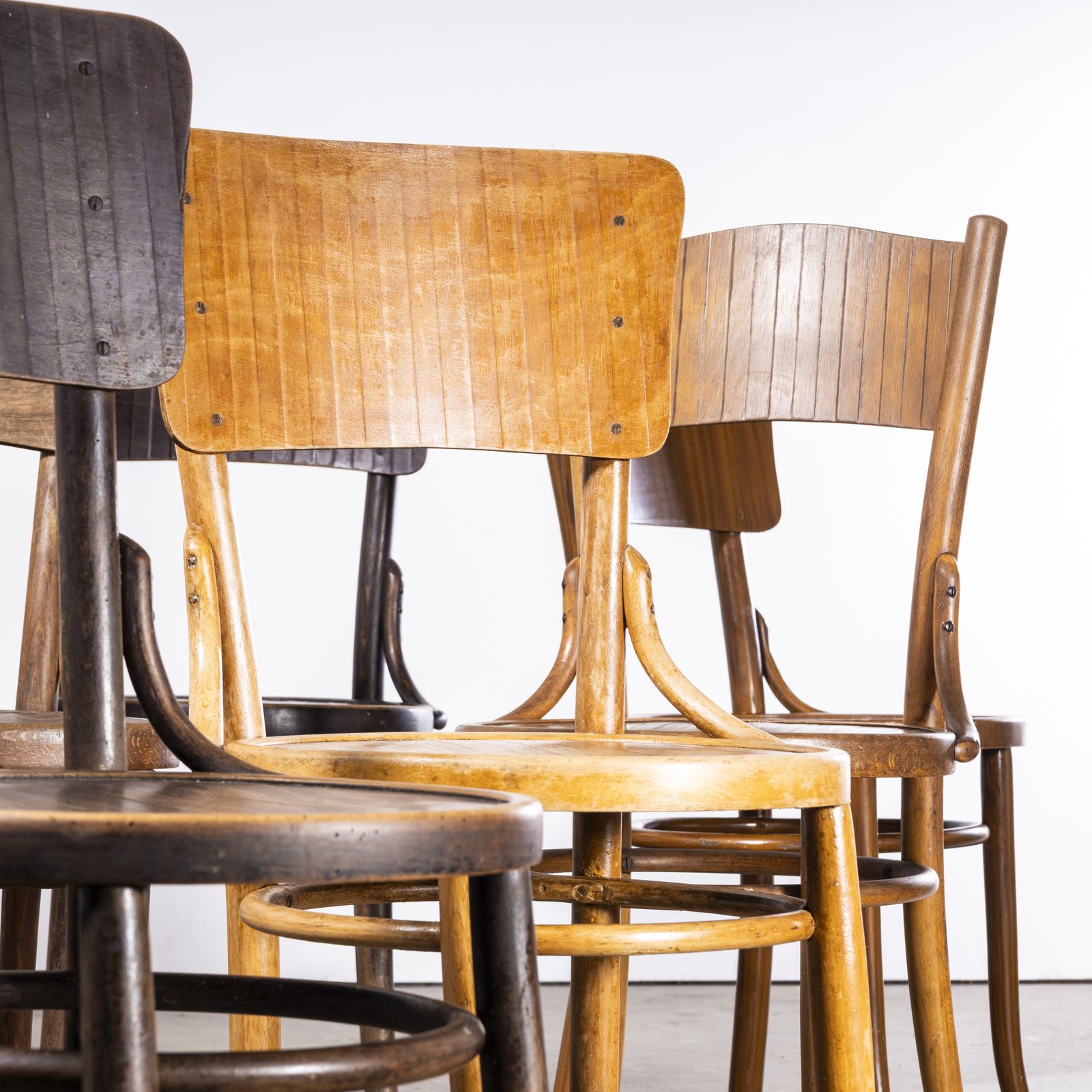 1940’s Bentwood Debrecen Panel Back Dining Chairs – Mixed – Set Of Ten photo furniture