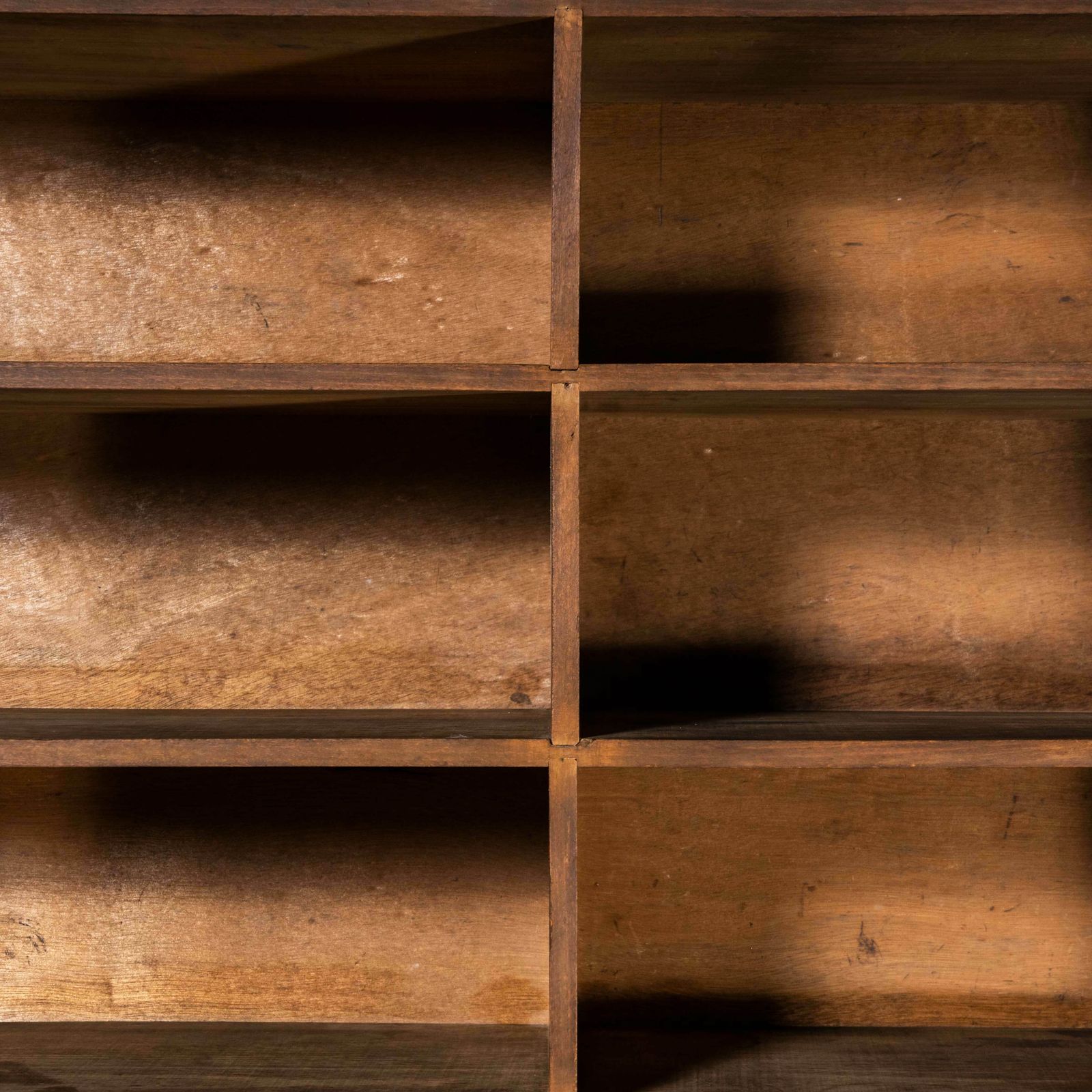 1940’s Tall French Workshop Shelves  Twelve Drawers photo for sale