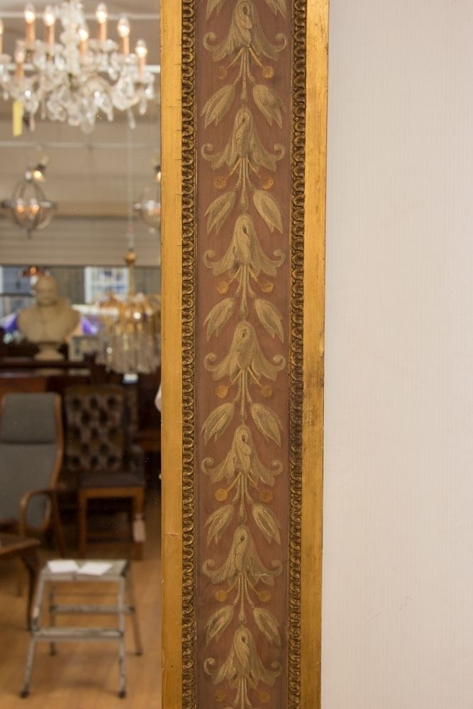 A Superb 1800's Large Antique Gilded And Painted Overmantle Mirror photo Home Decor