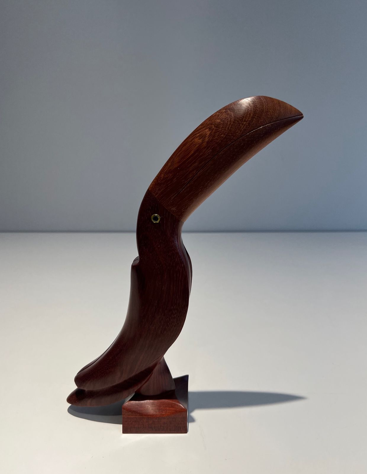 Art Toucan In Exotic Wood And Glass Eyes photo