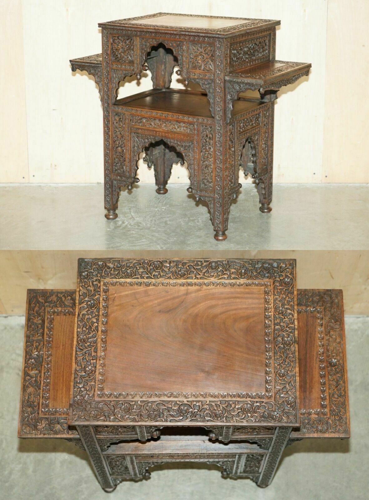 Fine Large Antique Hand Carved Liberty London Moorish Occasional Centre Table