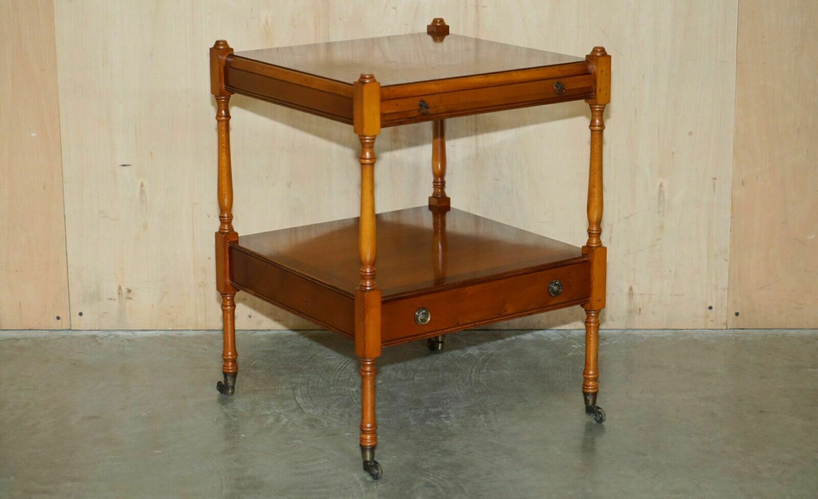 Bradley Furniture Stamped Flamed Mahogany Side Table With Butlers Serving Tray photo furniture