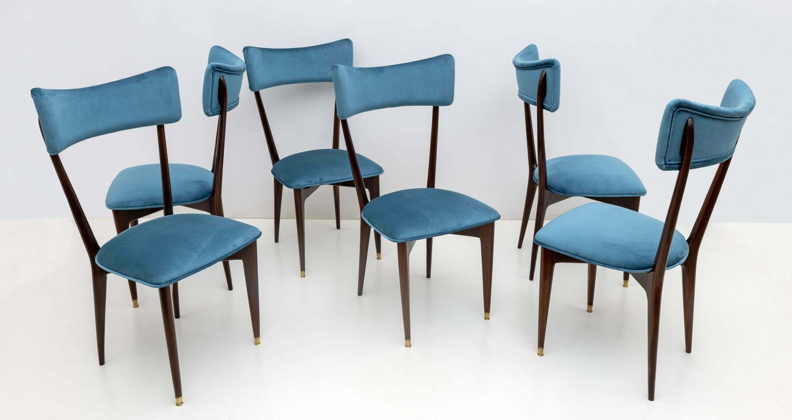 Ico & Luisa Parisi Rare Set Of Six Mid Century Modern Velvet Dining Chairs, 50s photo Furniture