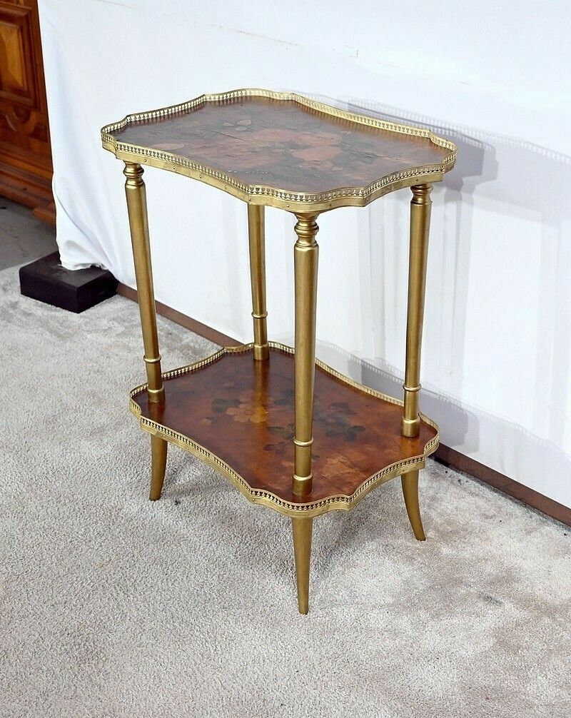 Small Thuya Speckled Living Room Table With Painted Decoration – 1920 photo furniture