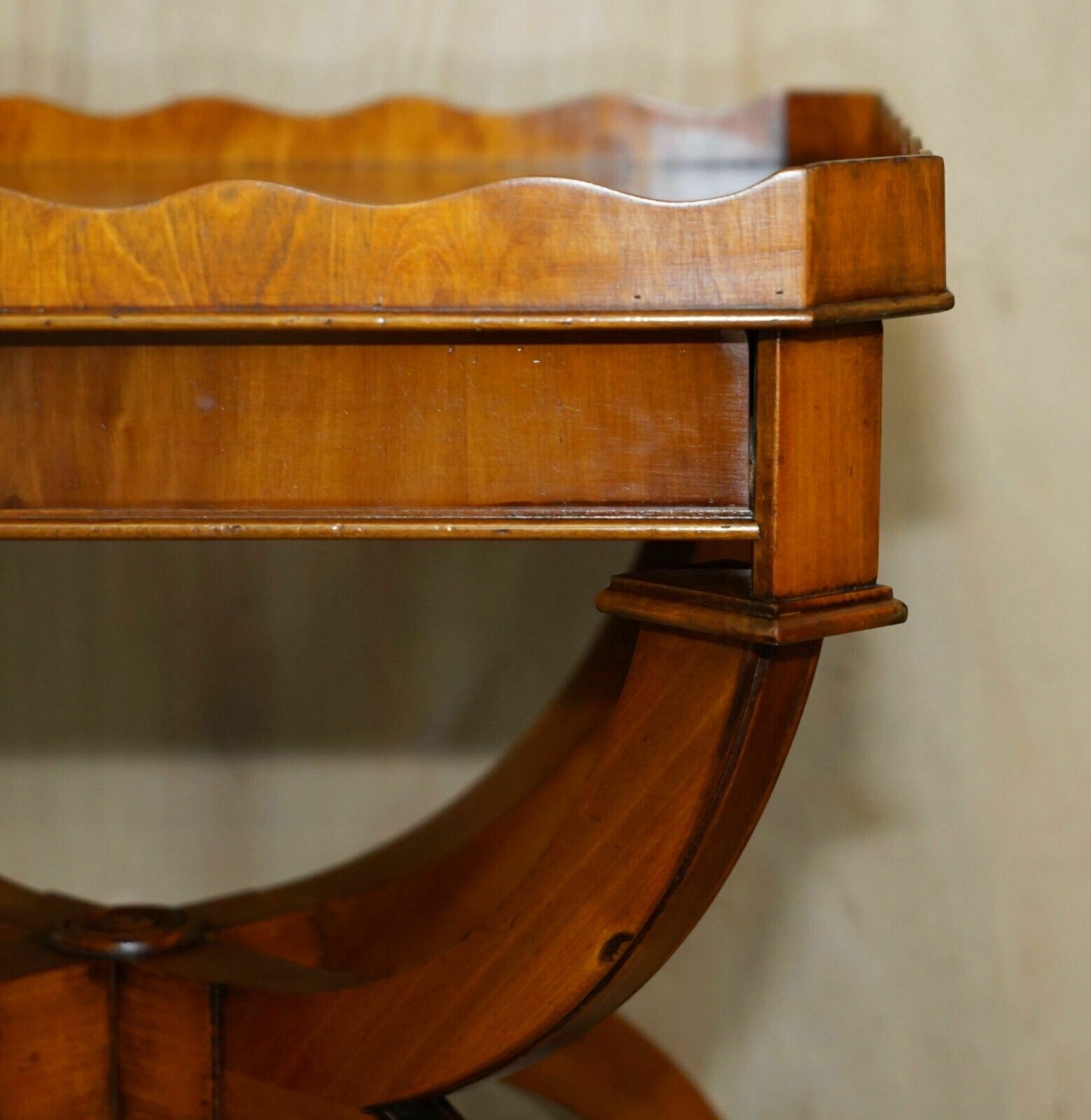 Pair Of Bevan Funnell England Burr Yew Side Tables Each With A Signle Drawer photo vintage
