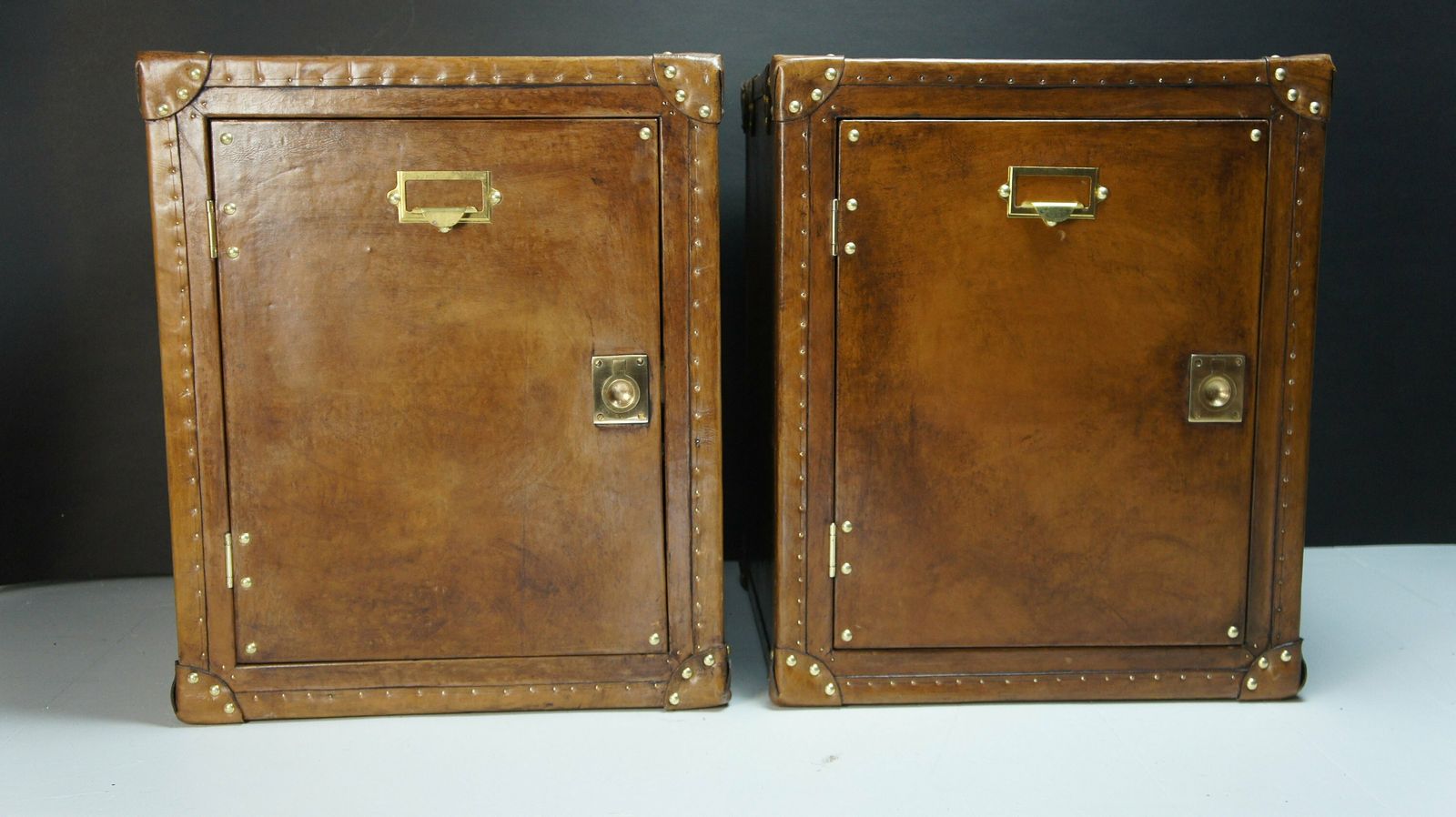 Leather Occasional Side Table Nightstand Trunks With Draws