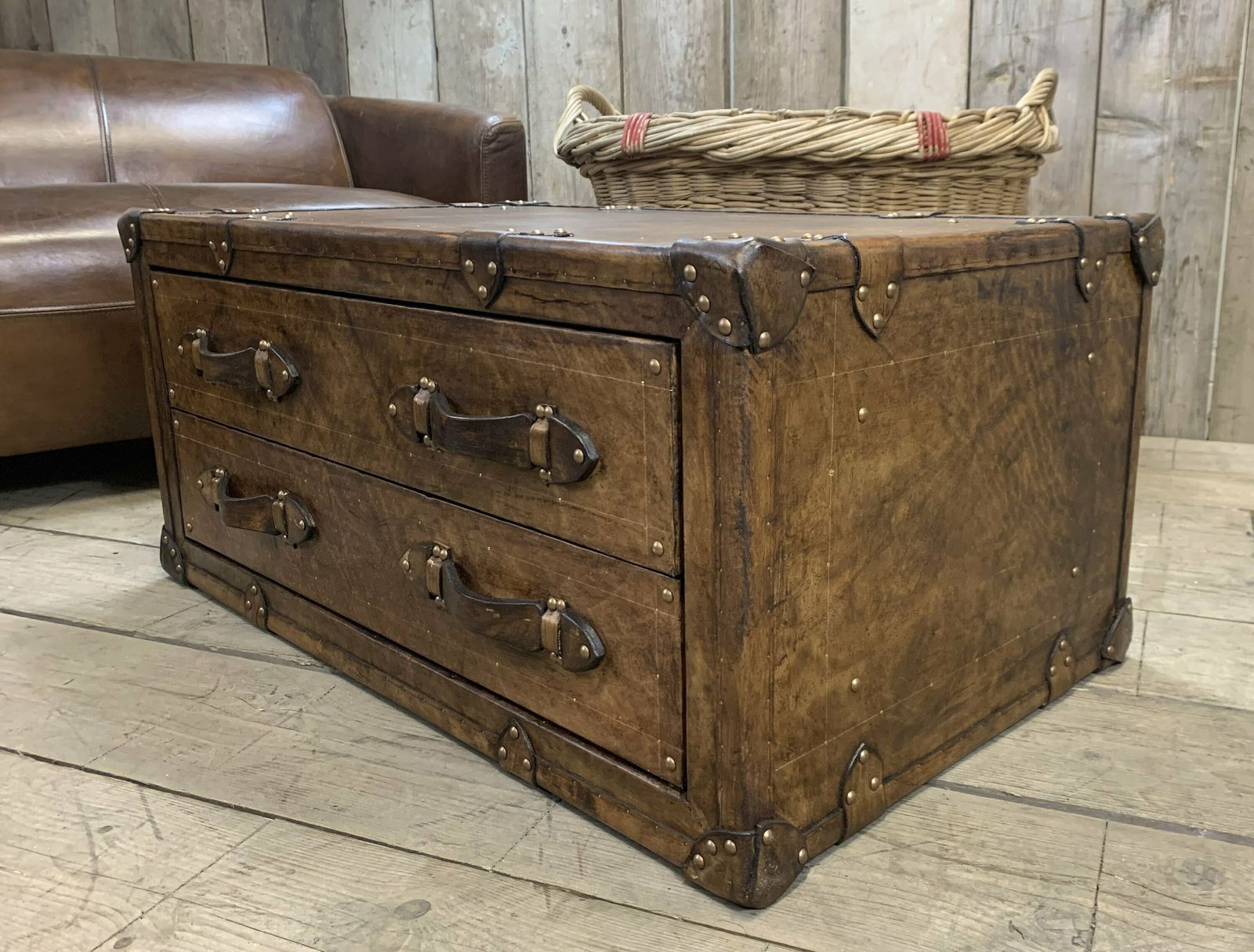 Leather Coffee Table Trunk , Room Decor , Home Interiors photo for sale