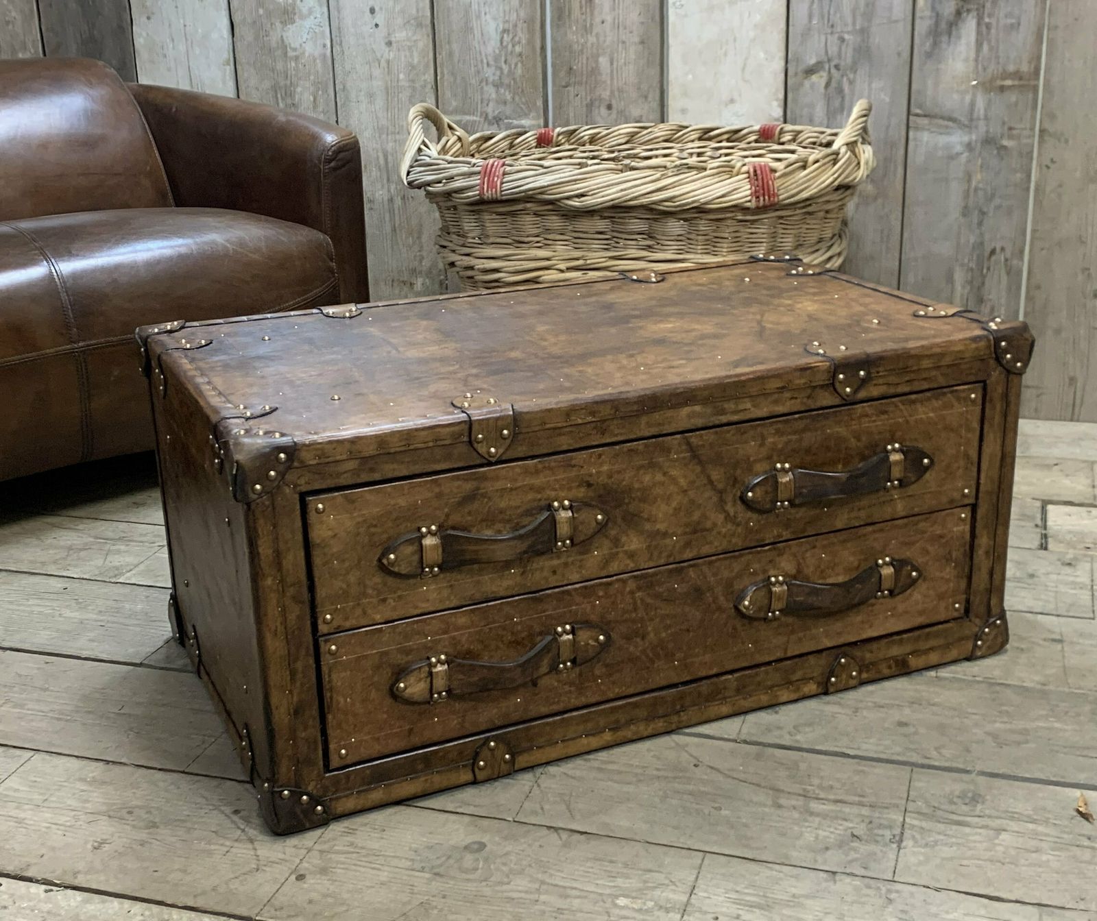 Leather Coffee Table Trunk , Room Decor , Home Interiors photo Furniture