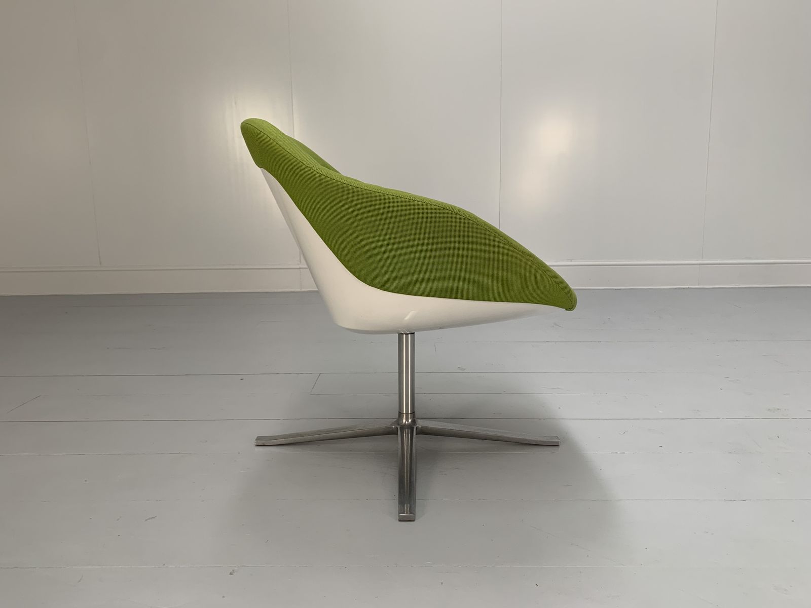 Walter Knoll “Turtle” Armchair – In Lime Green Fabric photo for sale