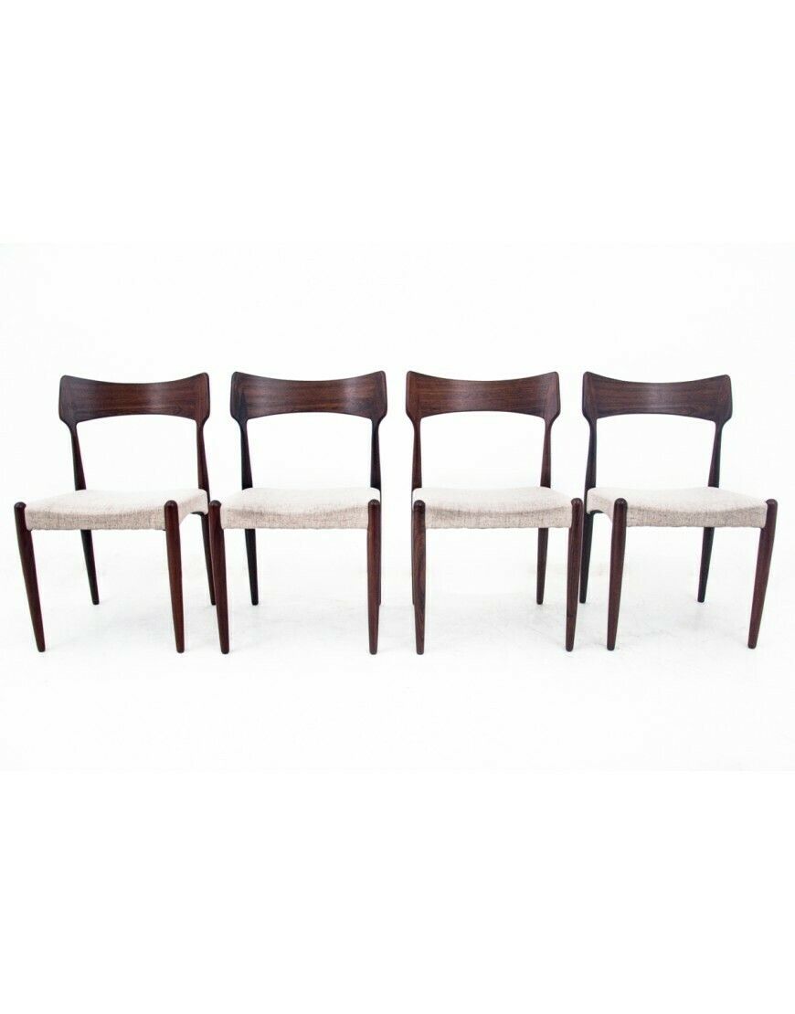 Four Rosewood Chairs, Designed By Bernhard Pedersen & Son, Denmark, 1960s. After Renovation.