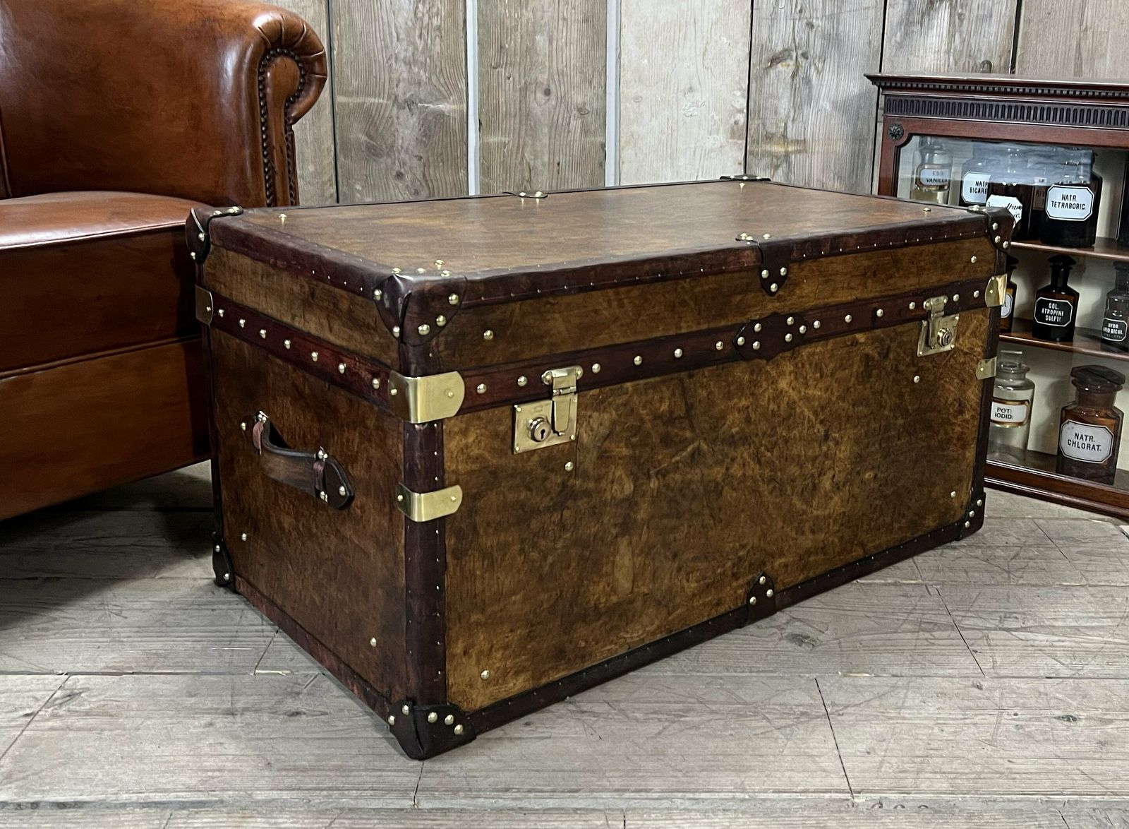 Hand Dyed Coffee Table Trunk Coffee Table Home Decor Furniture Leather Trunk Room Decor Living Decor photo furniture