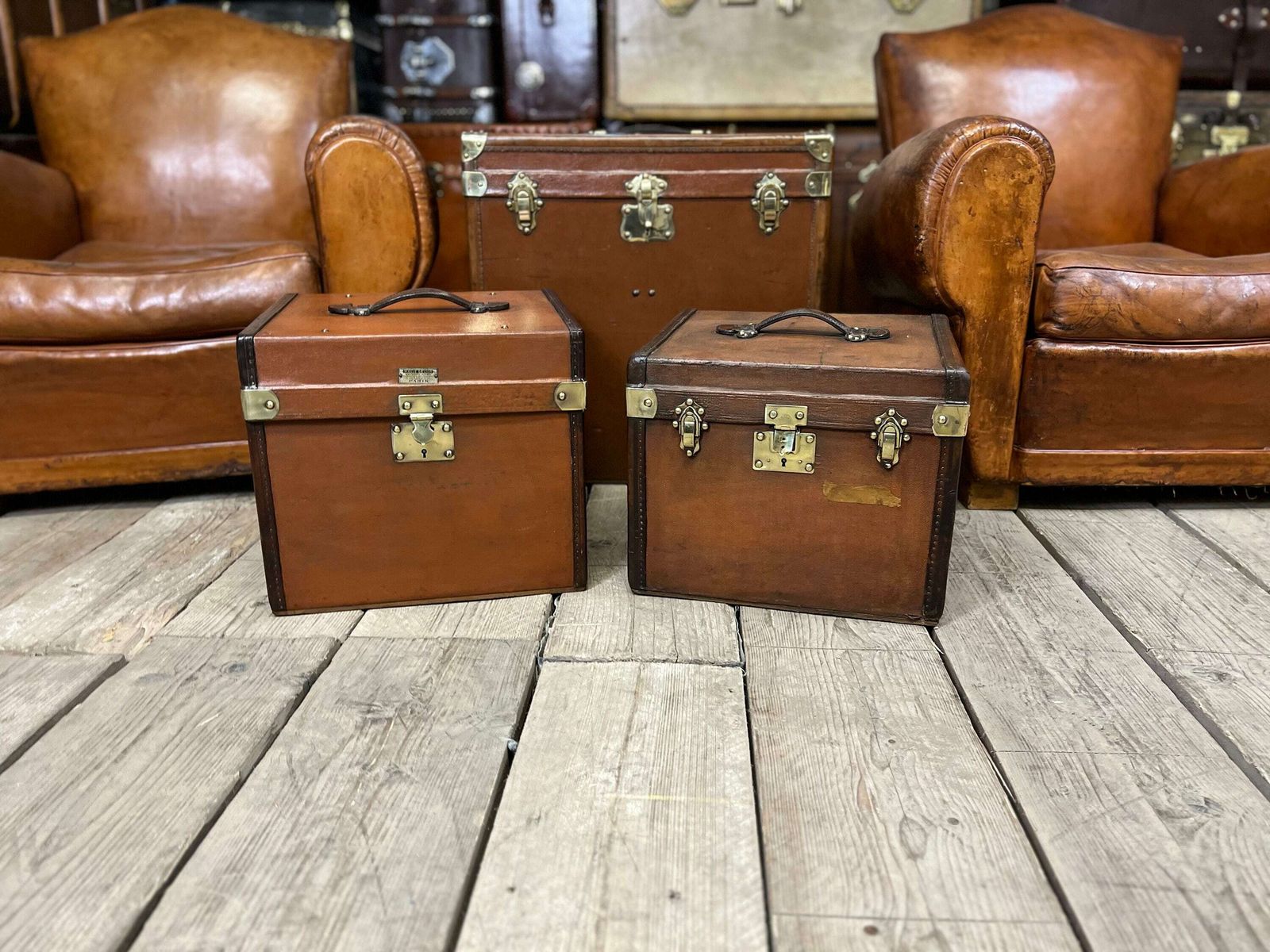 Antique Luxury French Hatbox Trunk Circa 1920s Travel Chest Antique Luggage photo buy