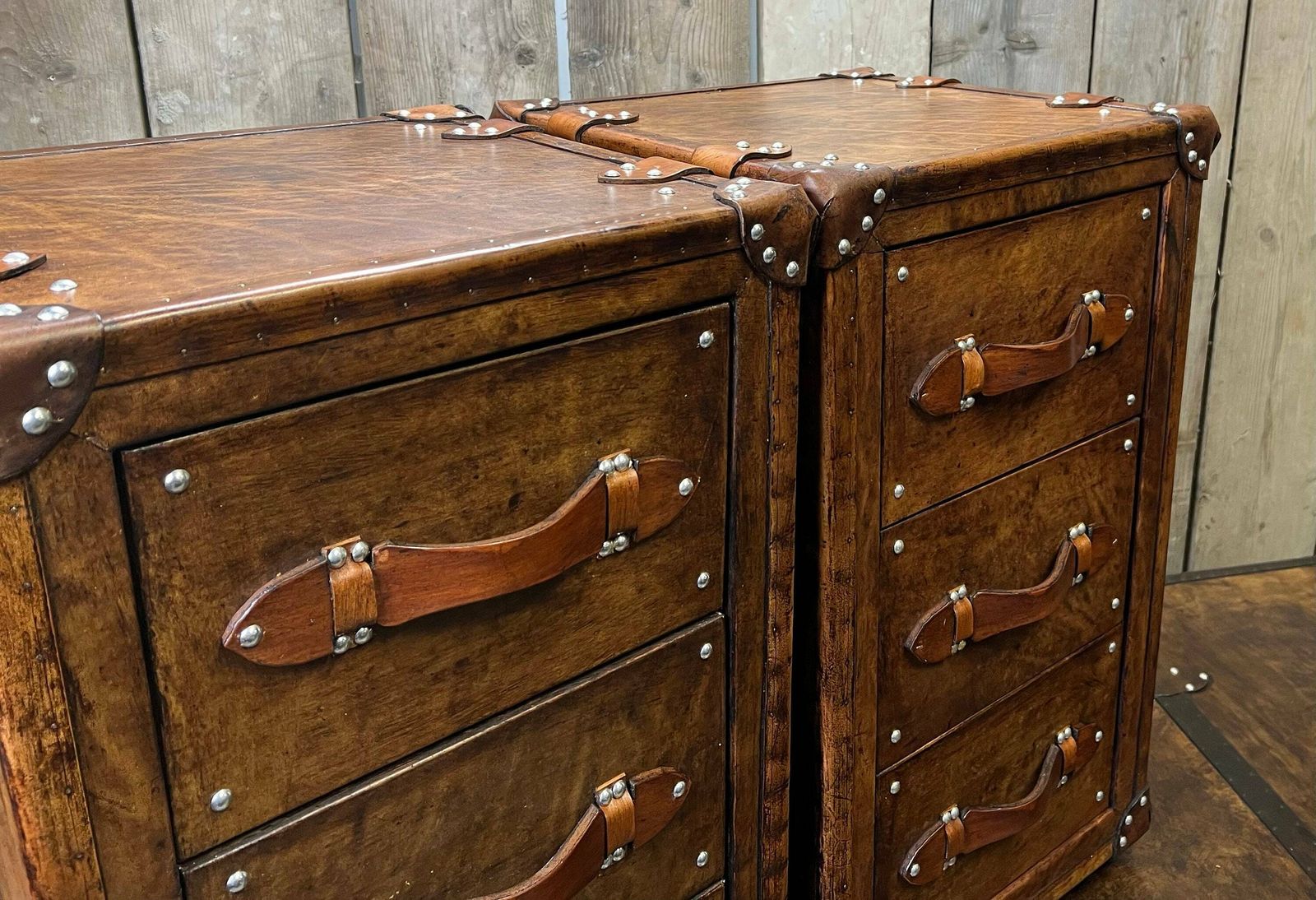 Tall Boy Handmade Hand Dyed Bridle Leather Occasional Nightstands Bedroom Decor End Tables photo buy
