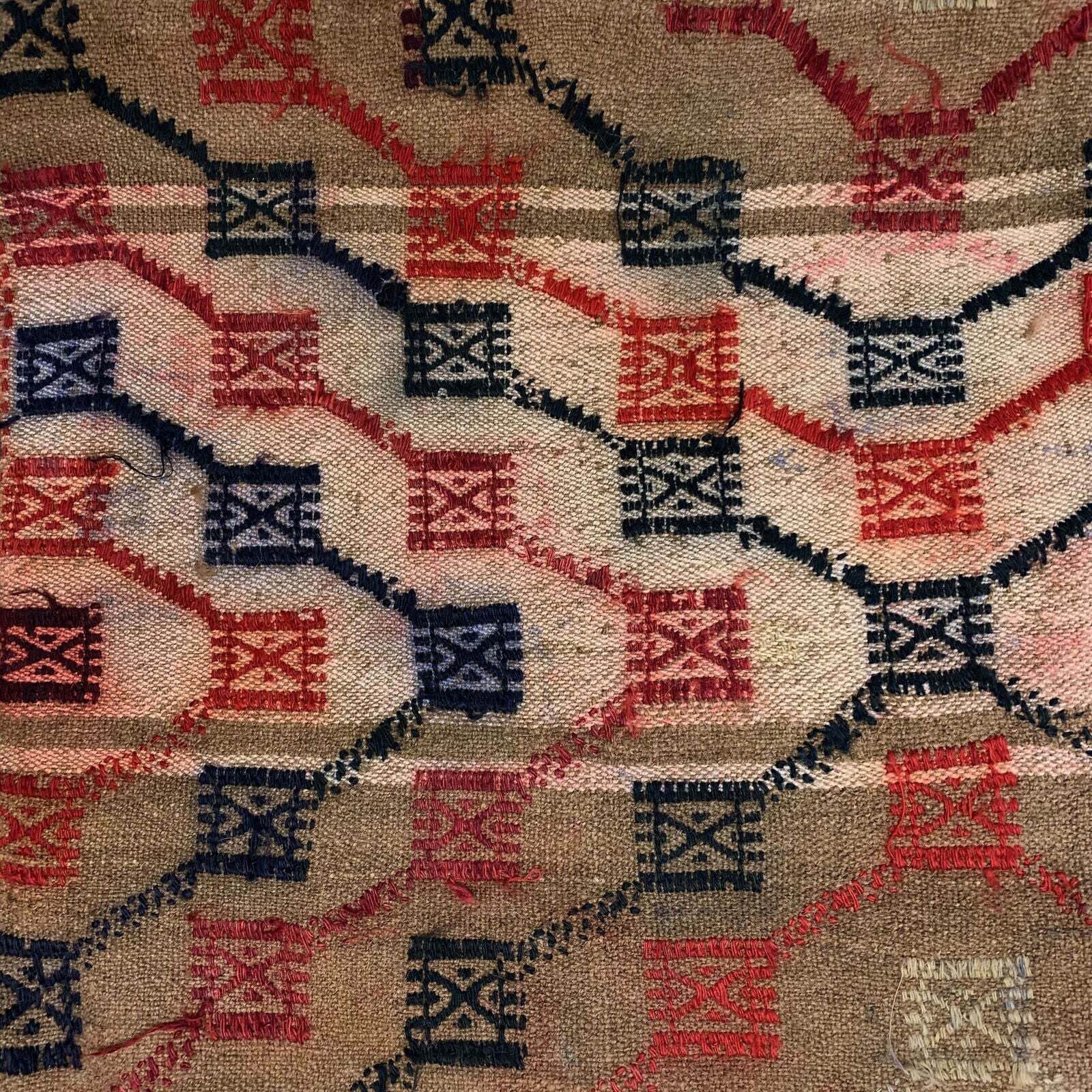 Vintage Kilim Cushion Cover 60x60 Cm Square Wool Kelim Pillow Moroccan Decor photo 66.0