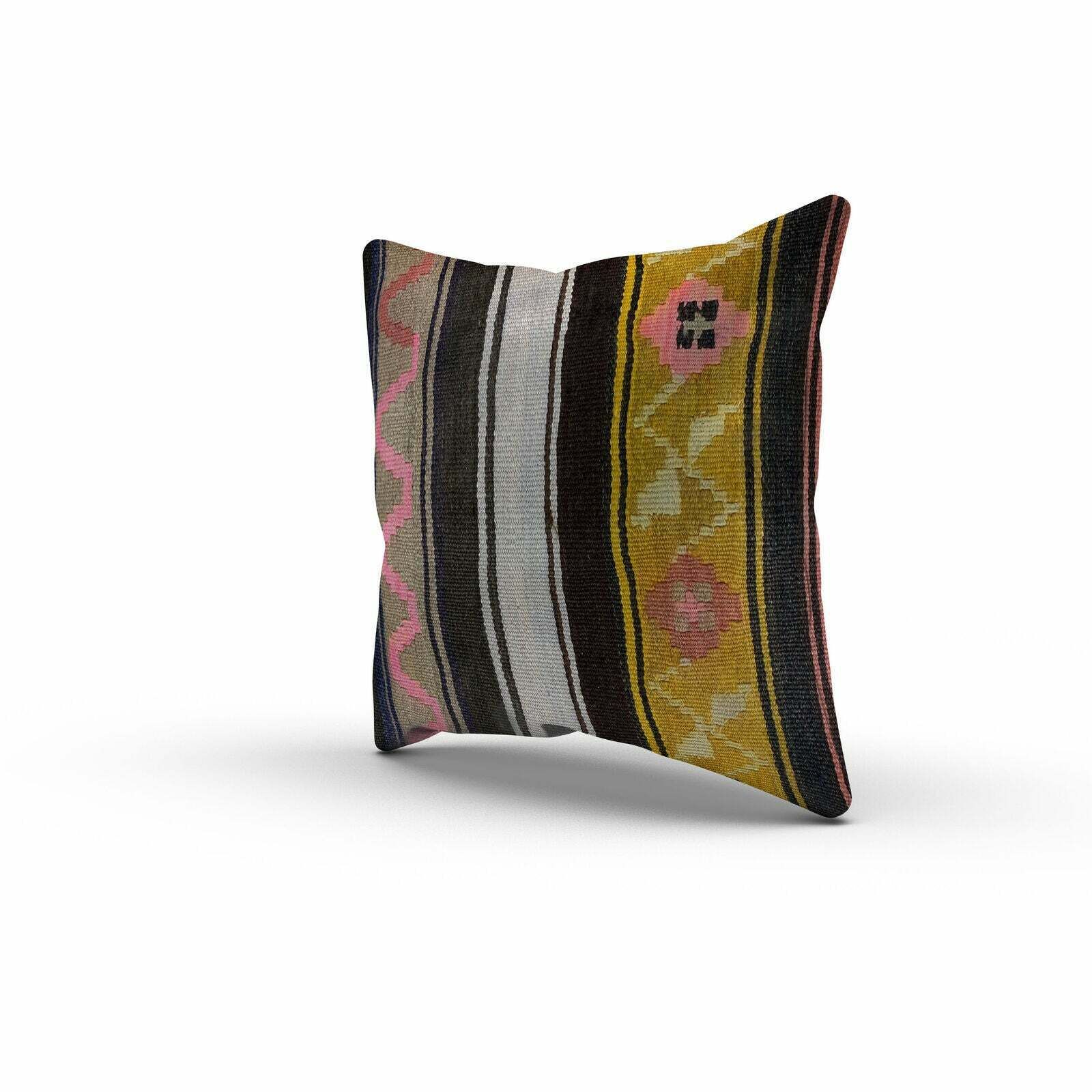 Vintage Kilim Cushion Cover 60x60 Cm Square Wool Kelim Pillow Moroccan Decor photo Textiles