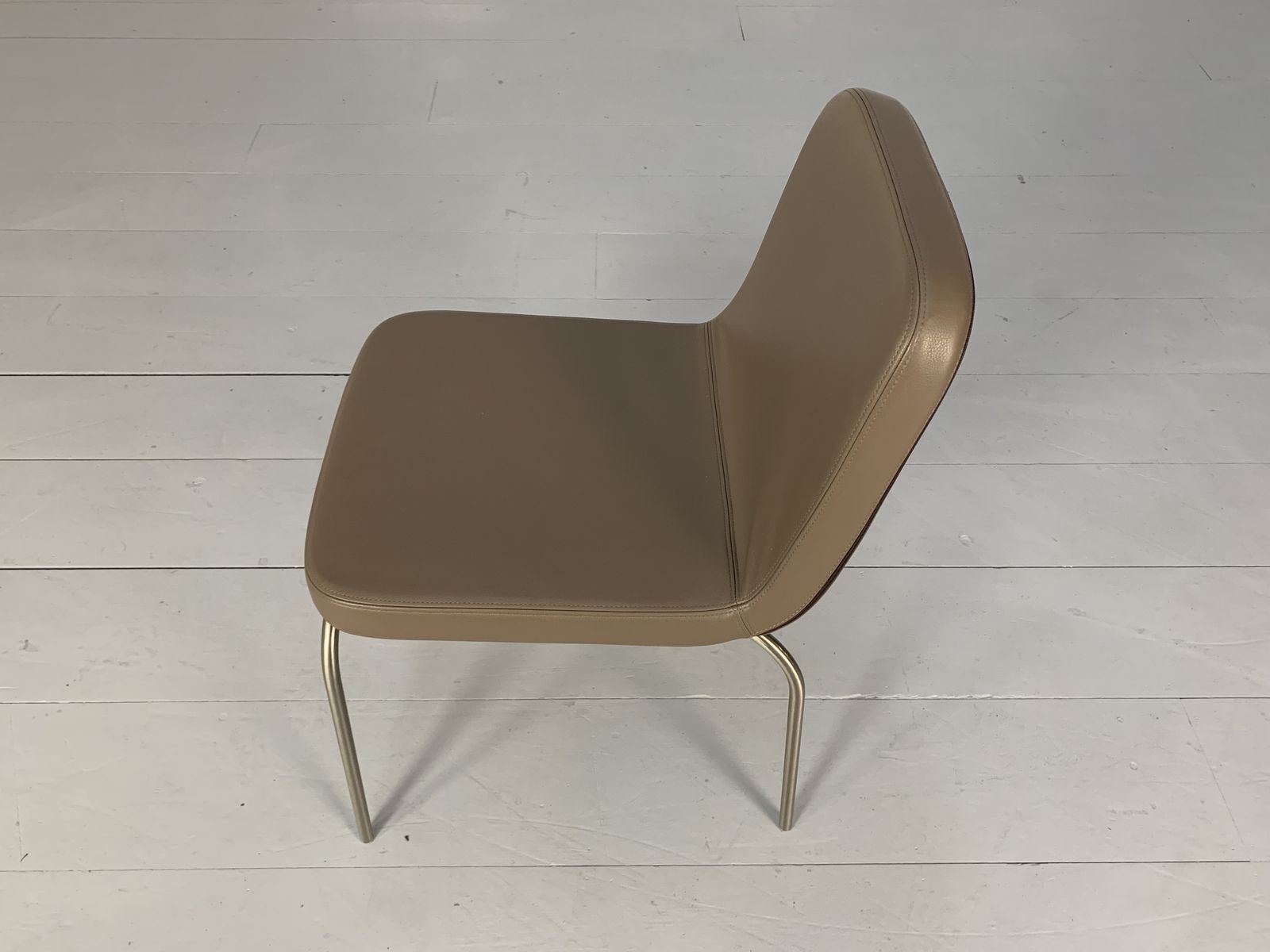 26000.0 10 Minotti “Arp 1” Dining Chairs – In Taupe Leather photo