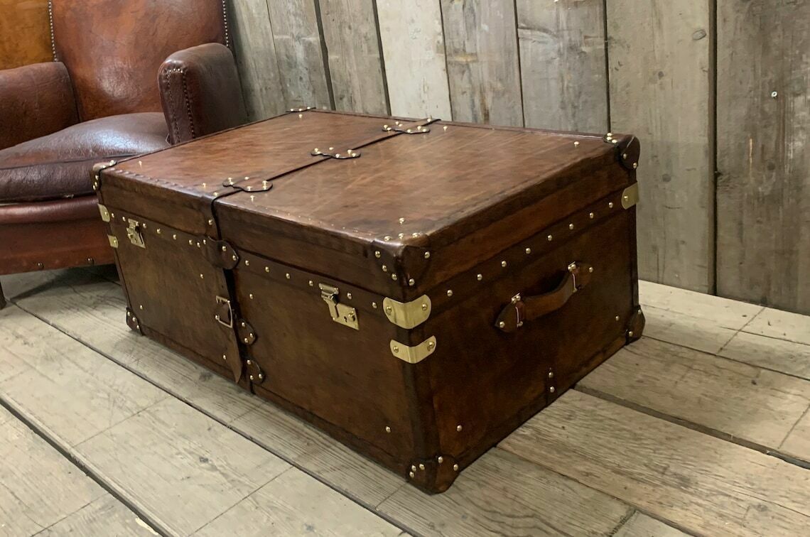 photo furniture Room Decor Home Furnishings Large Leather Coffee Table Trunk