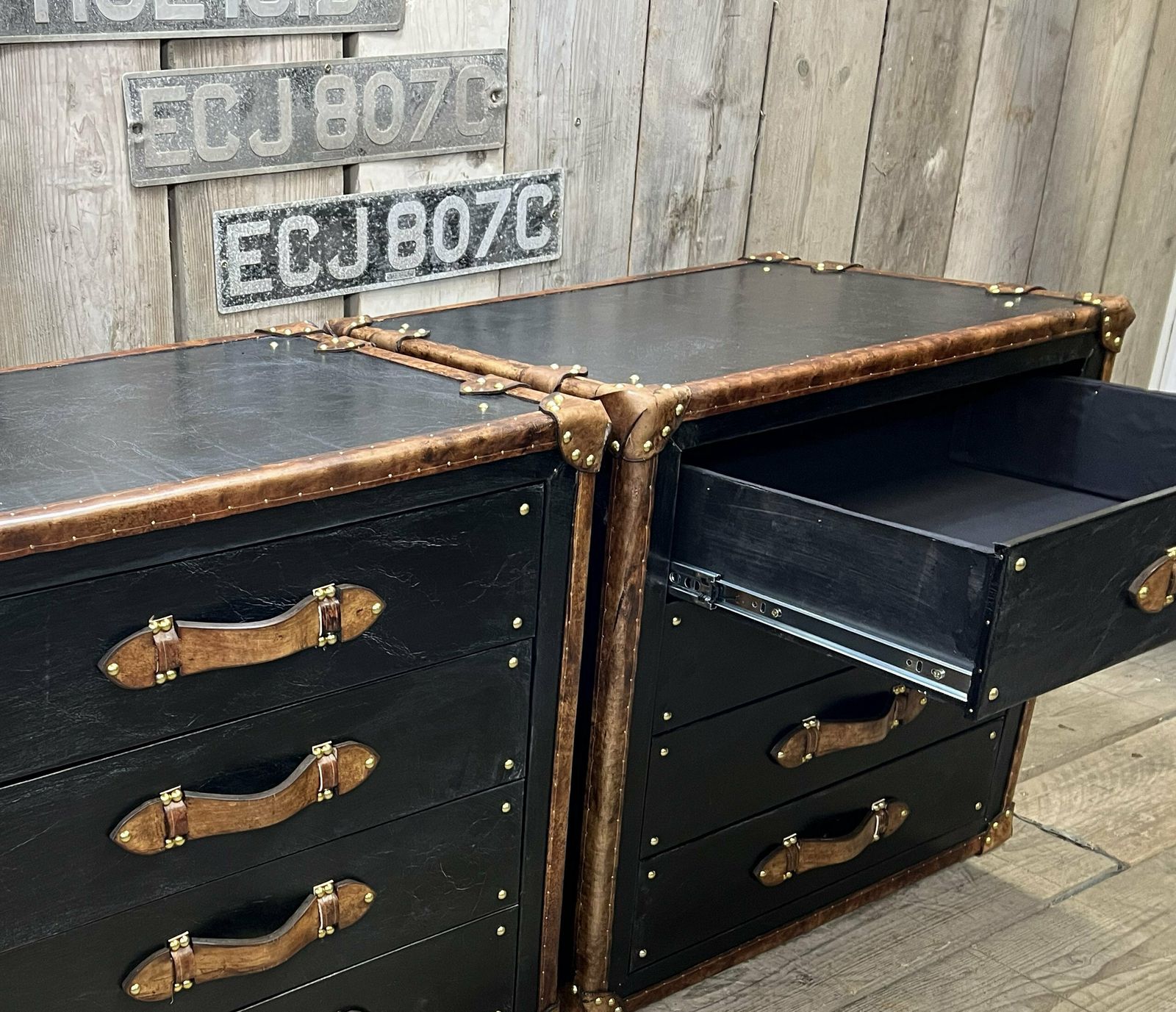 photo furniture Manhattan Loft Space Luxury Leather Bespoke Night Stands Bedroom Decor Vanities Bedroom Furniture