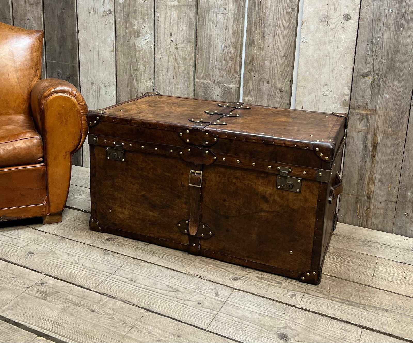 Room Decor Leather Coffee Table Trunk Handmade In England photo buy