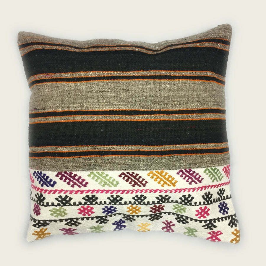 Kilim Cushion Cover, Kelim Pillow 60x60cm, 24 Inches, Kilim Floor Cushion