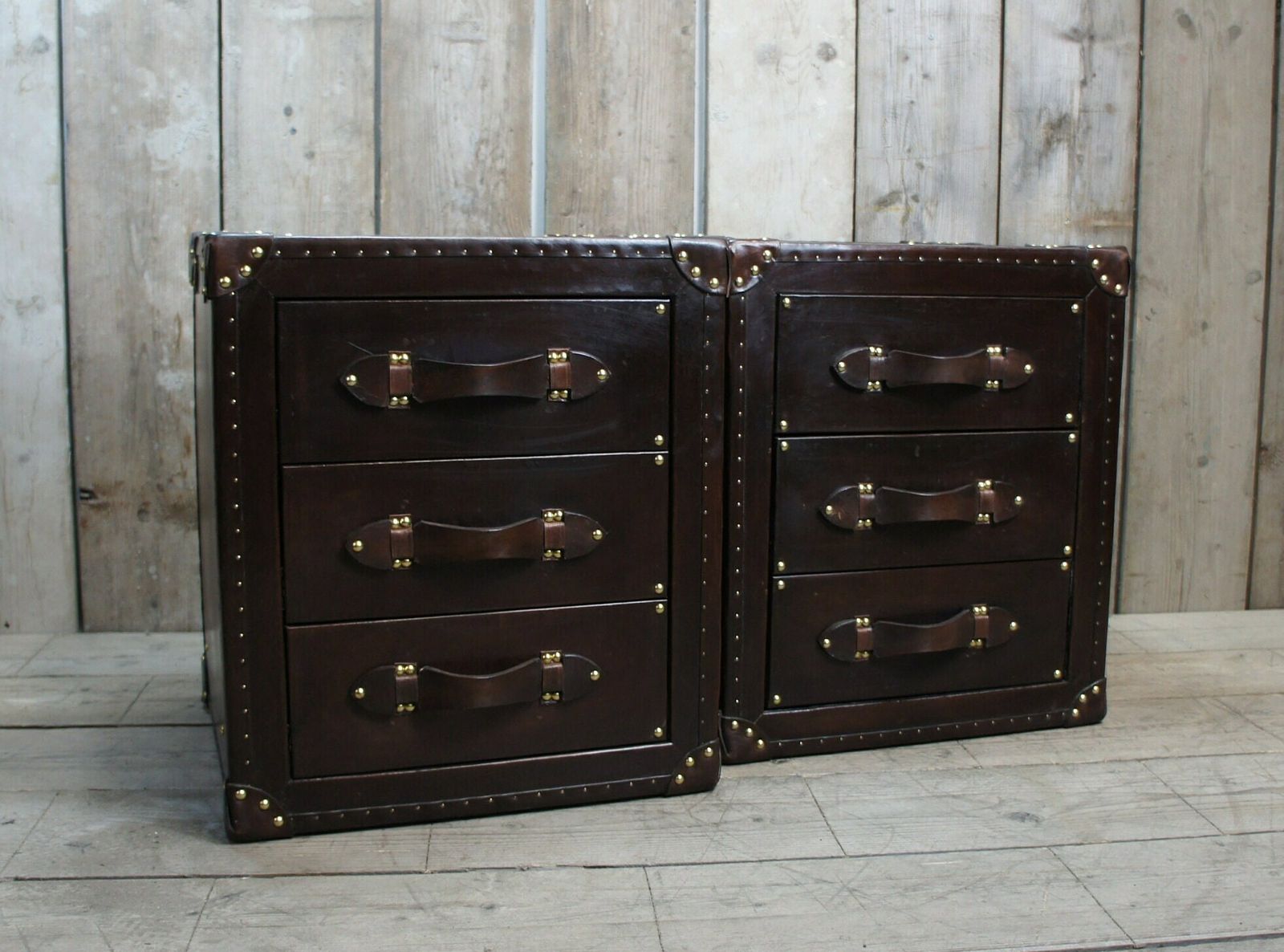 Chestnut Brown Luxury Leather Nightstands , Bedroom Decor , Bedroom Furniture photo 1609.0