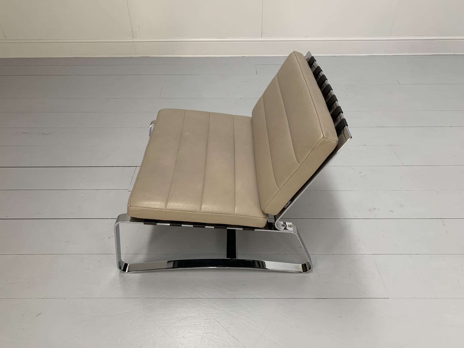 photo buy Pair Of Minotti “Delaunay” Armchairs – In Pale Brown “Pelle” Leather