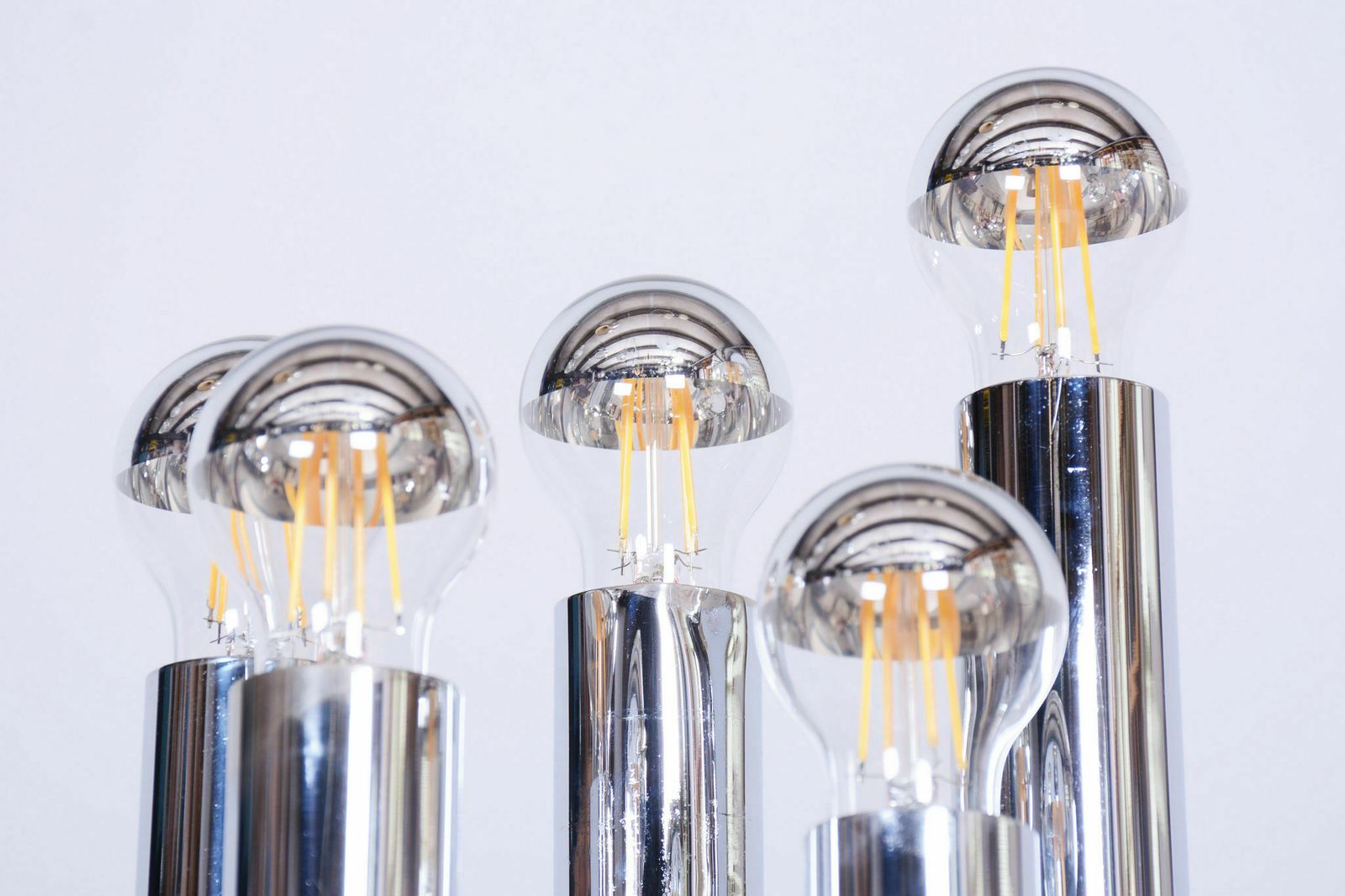 Restored Bauhaus Floor Lamp, Unusual Design, Chrome, New Electrification, France, 1950s photo Lighting